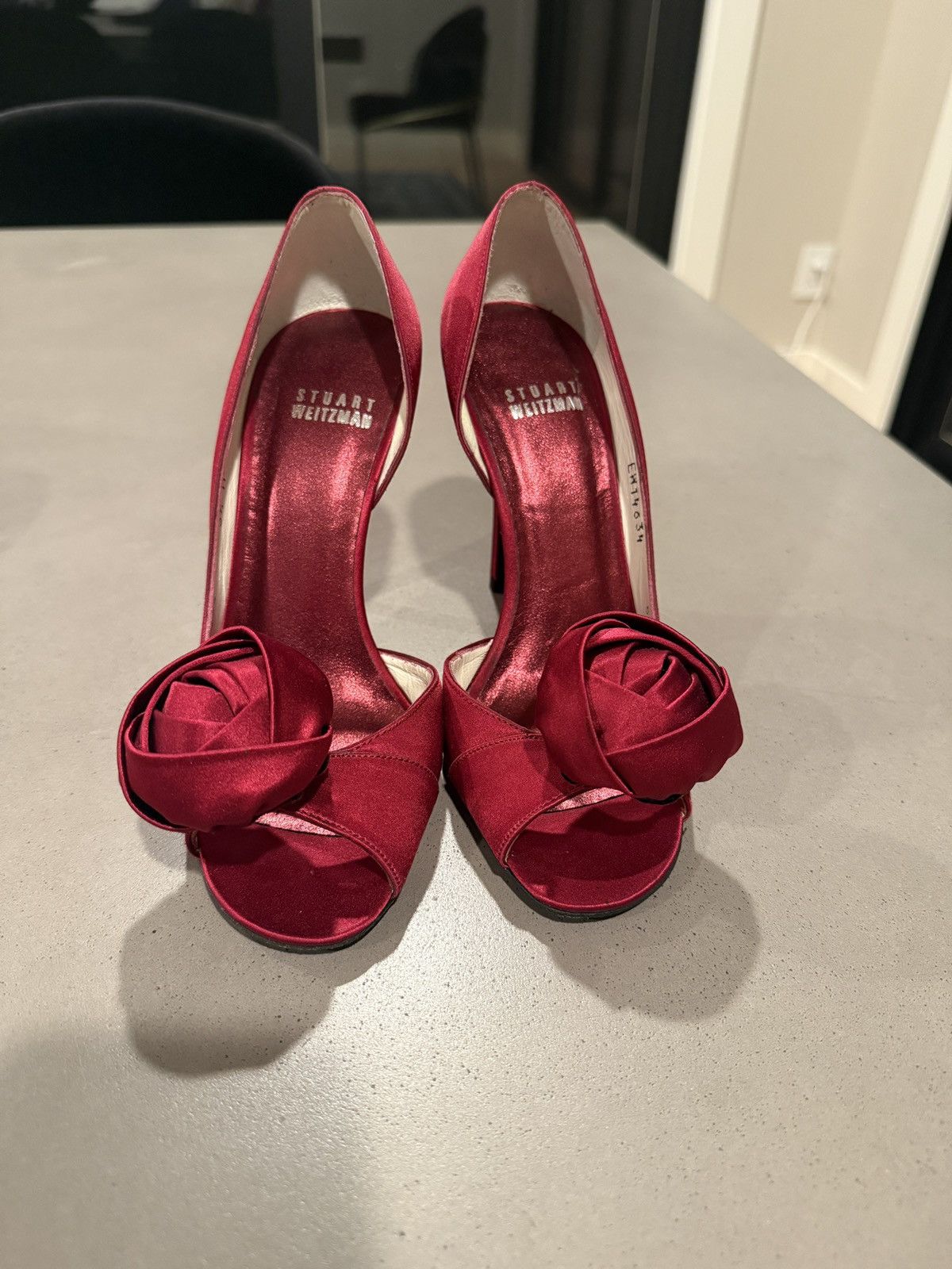 Stuart Weitzman Weitzman Pomposo Heel: Ruby Satin Size US 5.5 / IT 35.5 - 1 Thumbnail