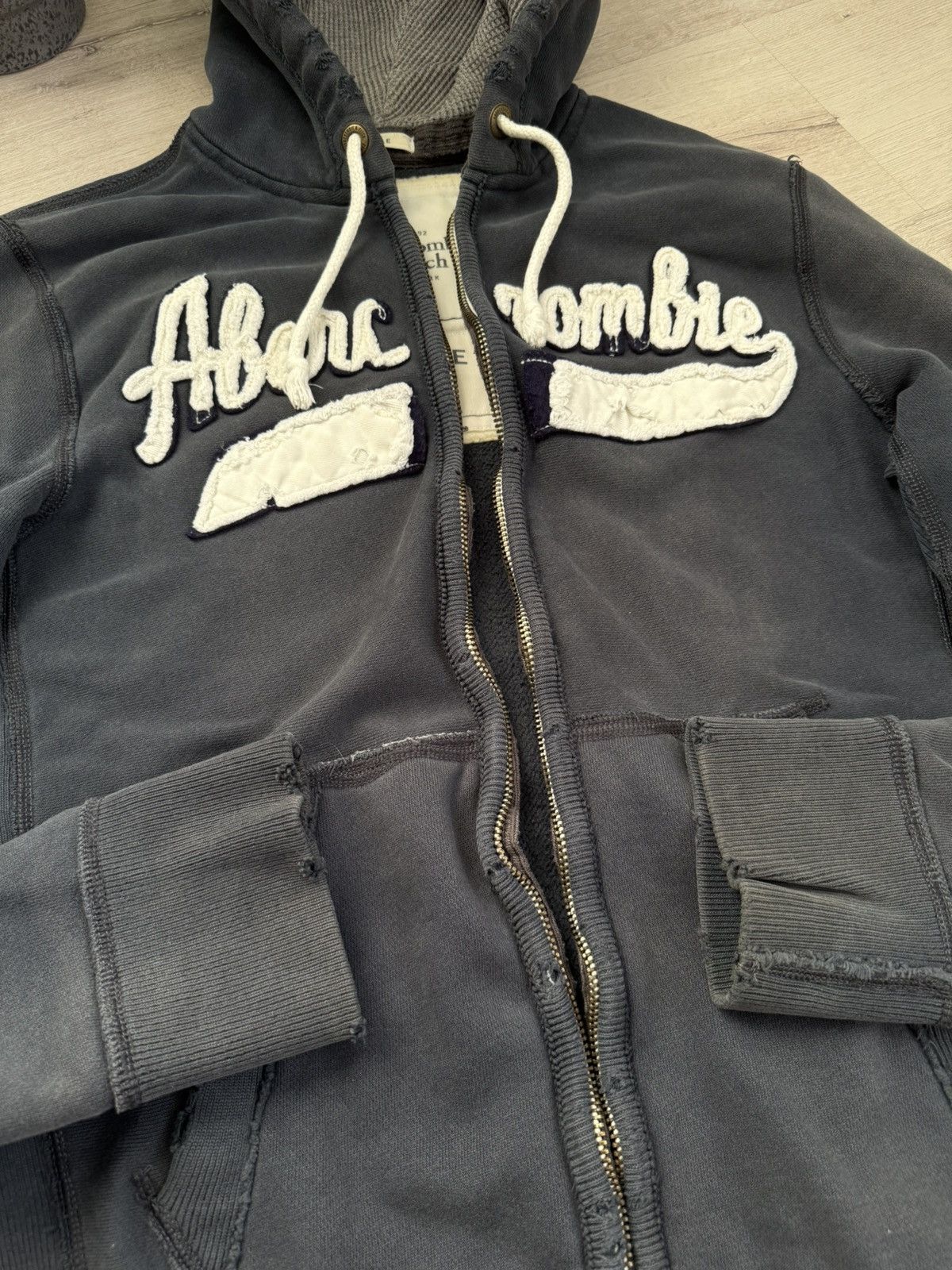 Vintage Abercrombie LGB Style Faux Fur Zip Hoodie Y2k Jacket