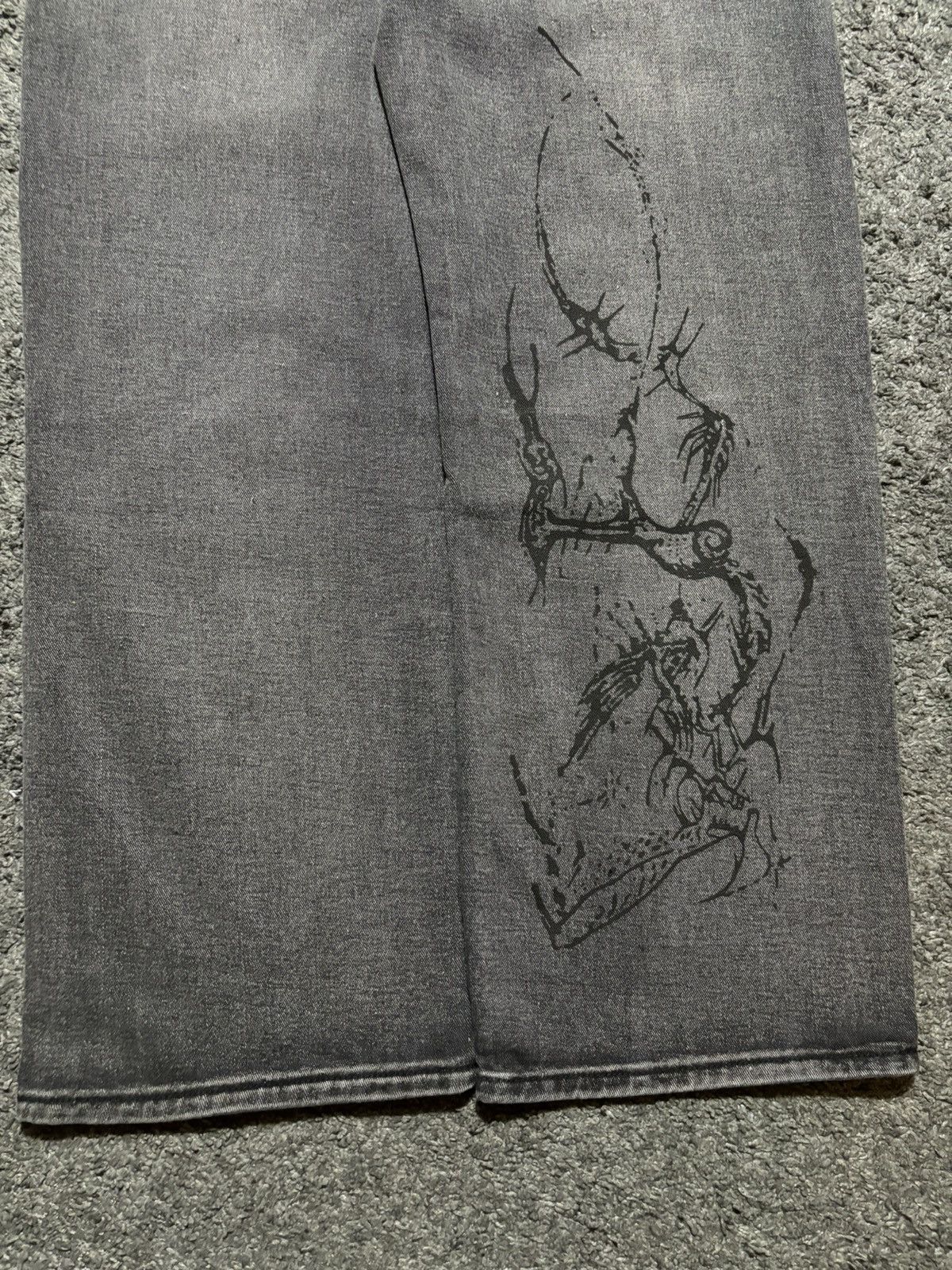 Vintage Vintage wide leg rare gray black fossile baggy jeans denim Size US 33 - 15 Thumbnail