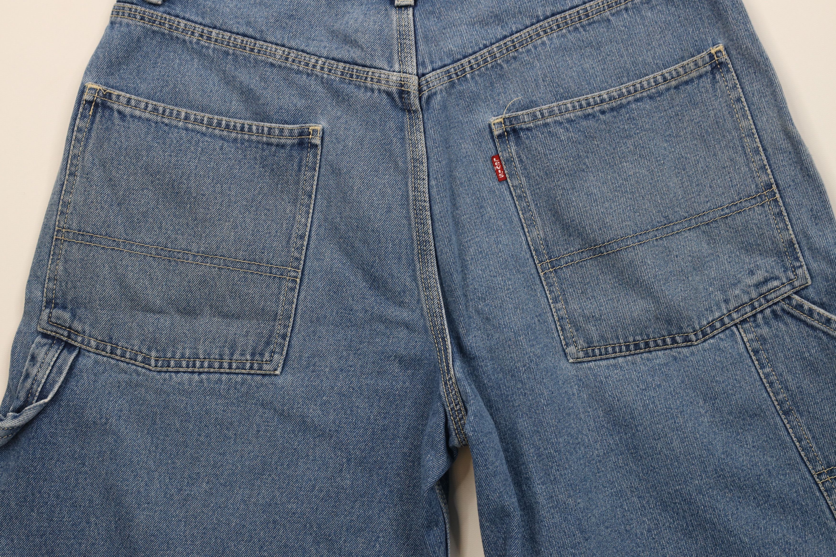 Levi's Vintage Y2K 2002 Dungaree Denim Jean Shorts Jorts Blue Size US 31 - 13 Thumbnail