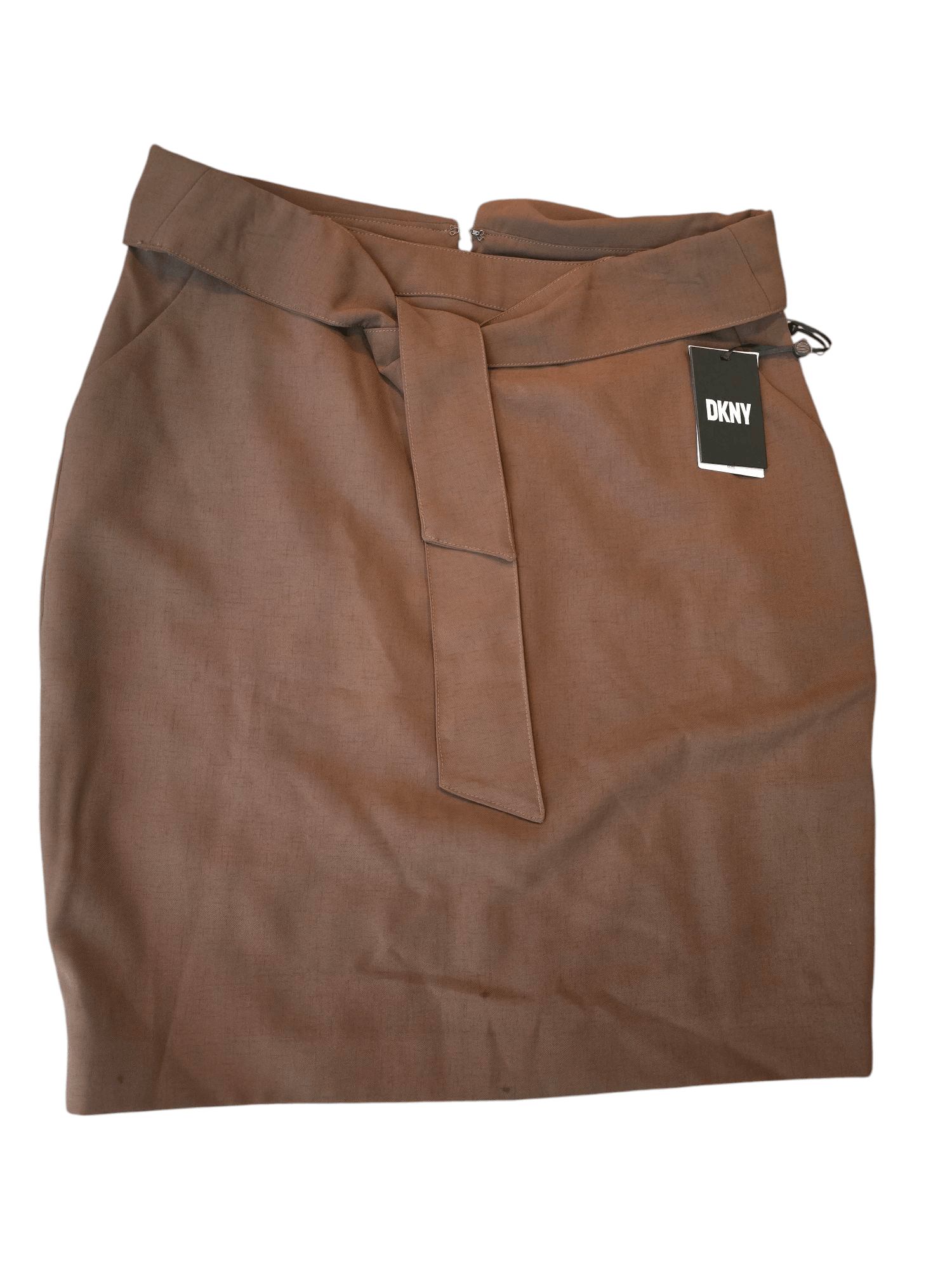 DKNY DKNY Brown Pencil Skirt With Tie in Front Size 10 Size 32" / US 10 / IT 46 - 3 Thumbnail