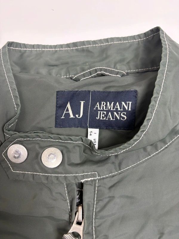 Emporio Armani Vintage Armani Jeans Olive Nylon Moto Jacket Size US L / EU 52-54 / 3 - 8 Thumbnail