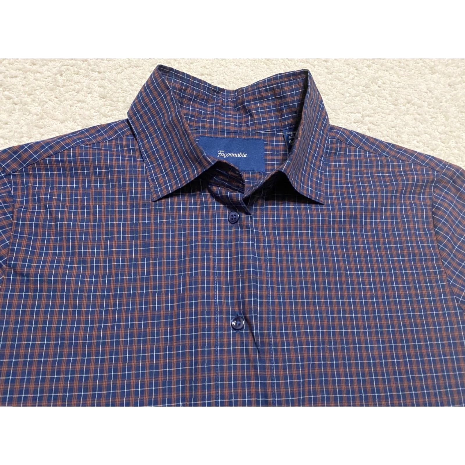 Faconnable Façonnable Shirt Womens 4 L/S Button-Down Multicolor Plaid 100% Cotton Blouse Size S / US 4 / IT 40 - 2 Thumbnail