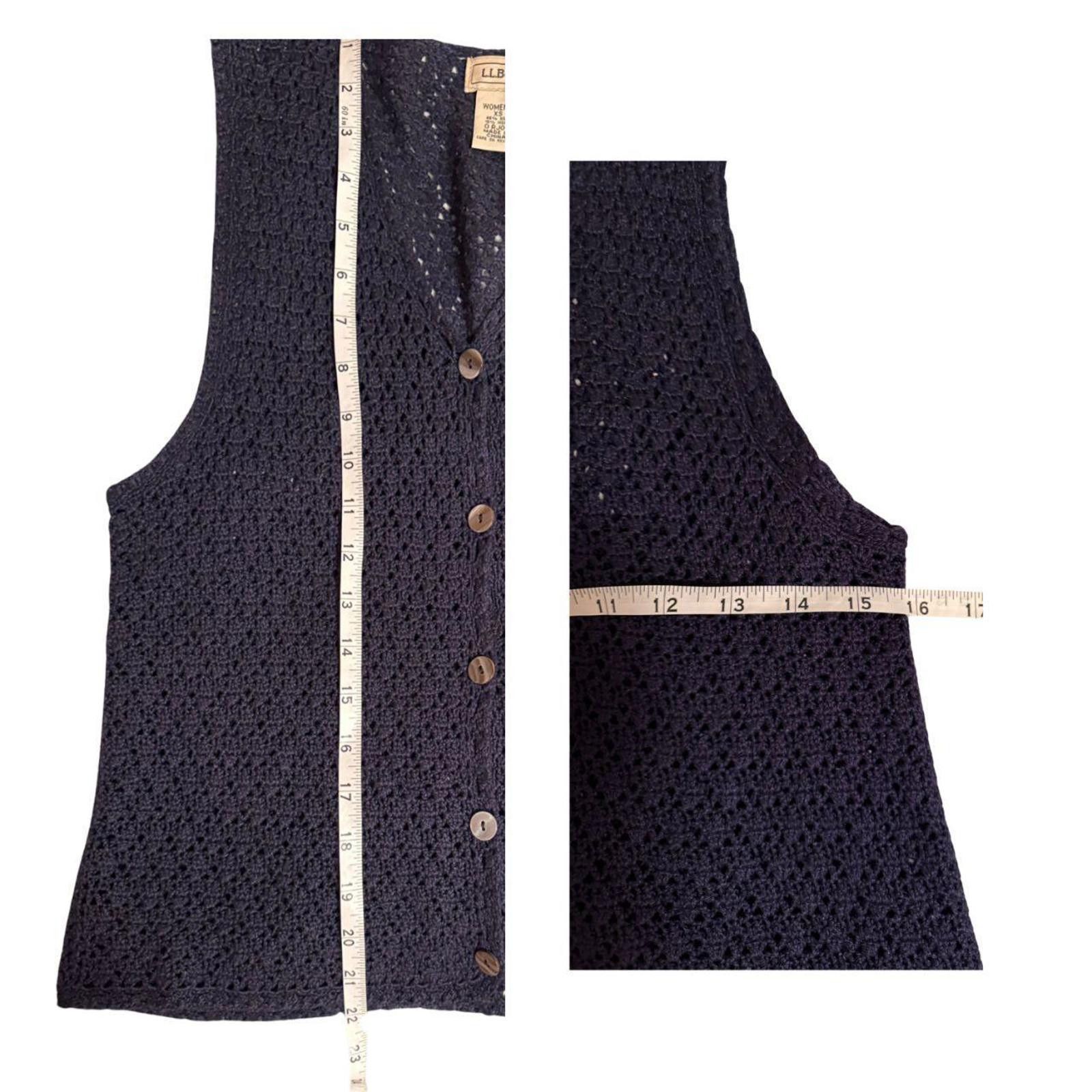 L.L. Bean Vintage 90s LL Bean Silk and Wool Crochet Vest Size XS / US 0-2 / IT 36-38 - 5 Thumbnail