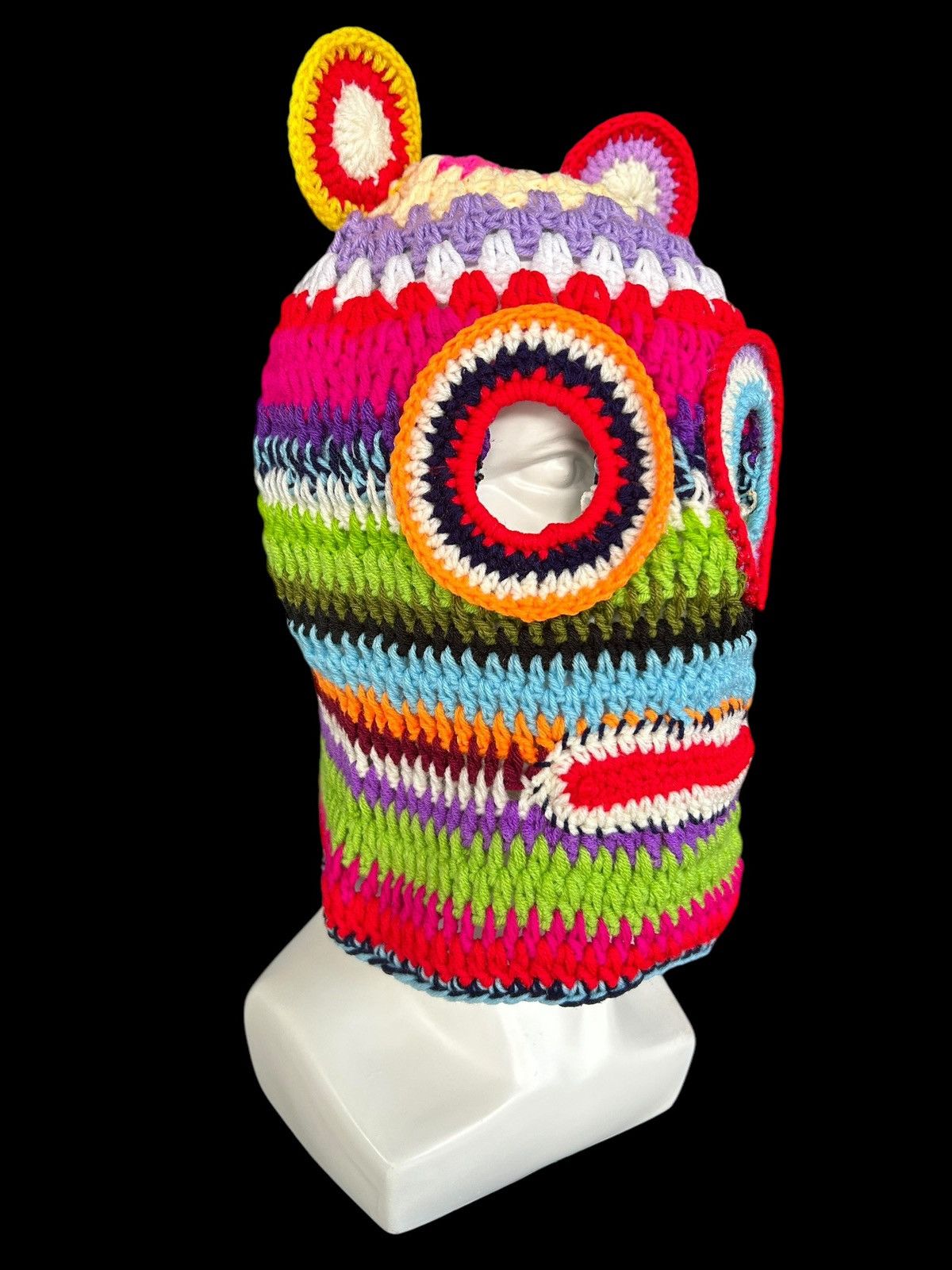 Japanese Brand × Kapital × Vintage Very Rare Crochet Knitted Handmade Balaclava Masked ☠️☠️ Size ONE SIZE - 2 Thumbnail