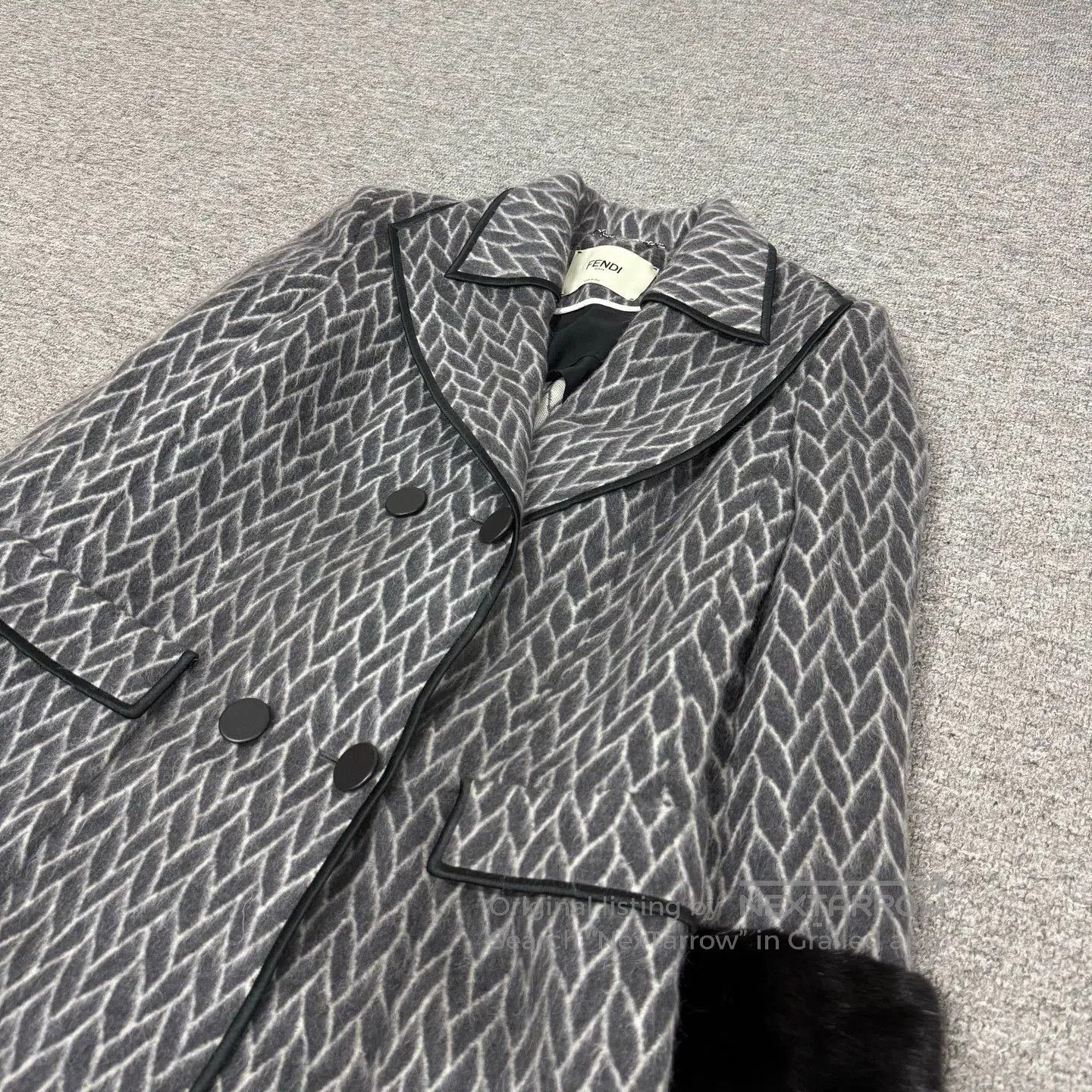Fendi fendi shearling wool coat in gray. Size US M / EU 48-50 / 2 - 3 Thumbnail