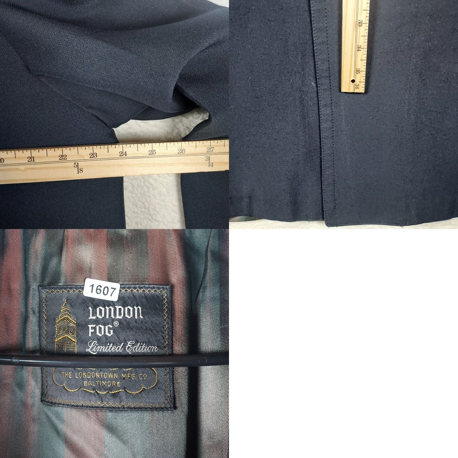 London Fog London Fog Limited Edition Mens Overcoat 42 Long Navy Button Front USA Made Size US XS / EU 42 / 0 - 9 Thumbnail