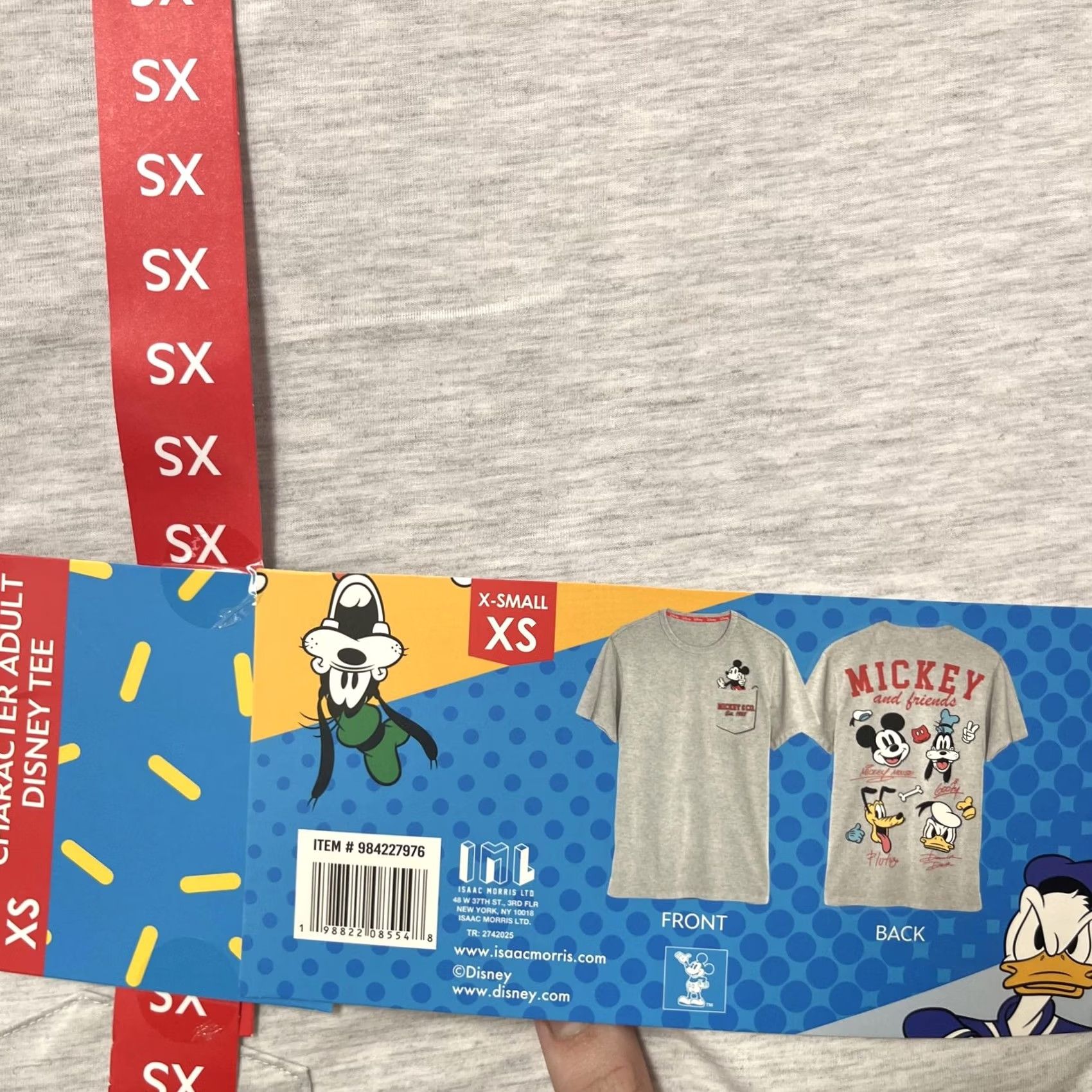 Disney Disney Mickey & Friends Shirt Mens XS Gray Pocket Graphic Tee T-Shirt Cartoon Size US XS / EU 42 / 0 - 5 Thumbnail