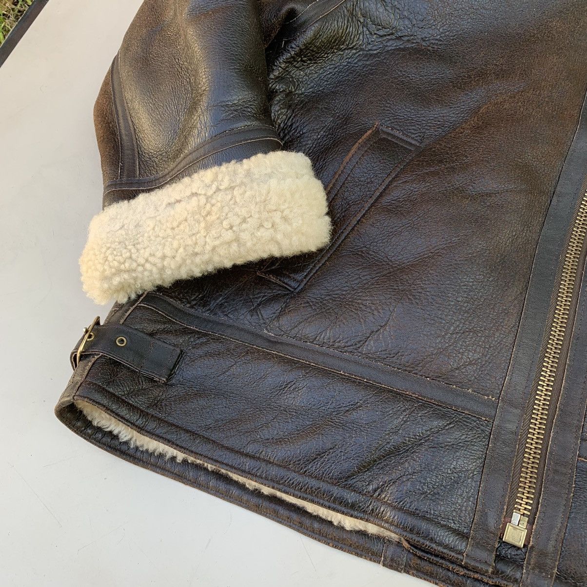 Leather sheepskin jacket leather vintage rare women’s 16 Size XL / US 12-14 / IT 48-50 - 5 Thumbnail