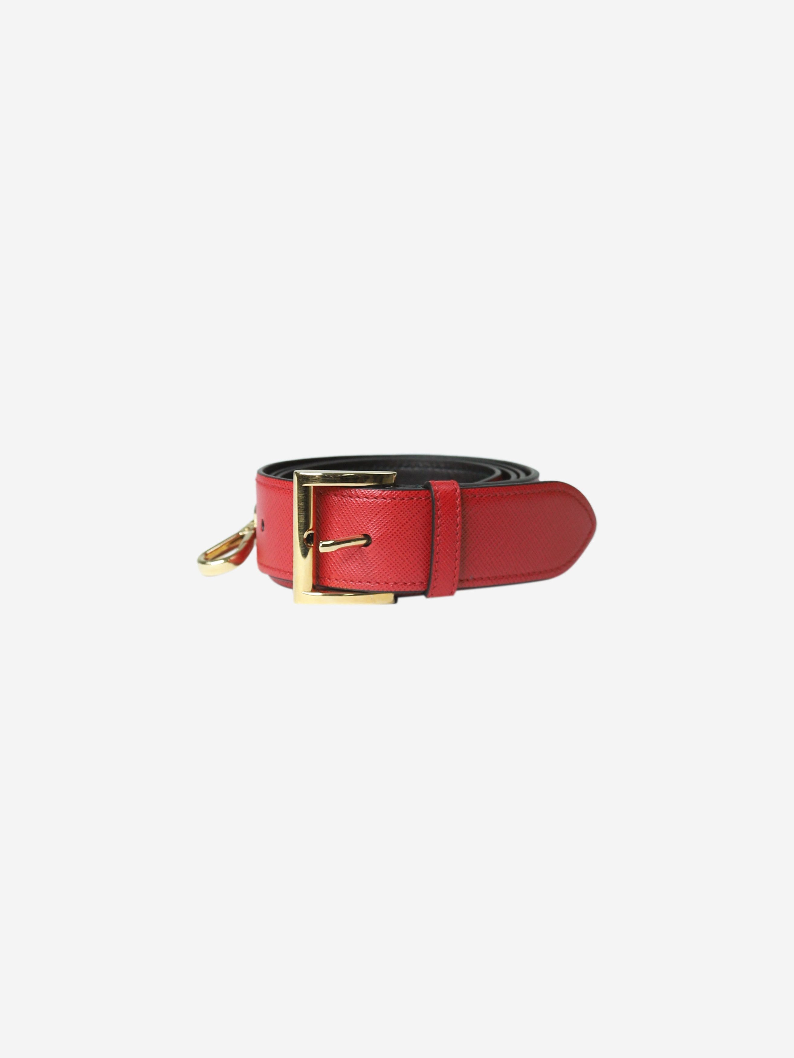 image of Prada Red Leather Adjustable Bag Strap - Size, Women's