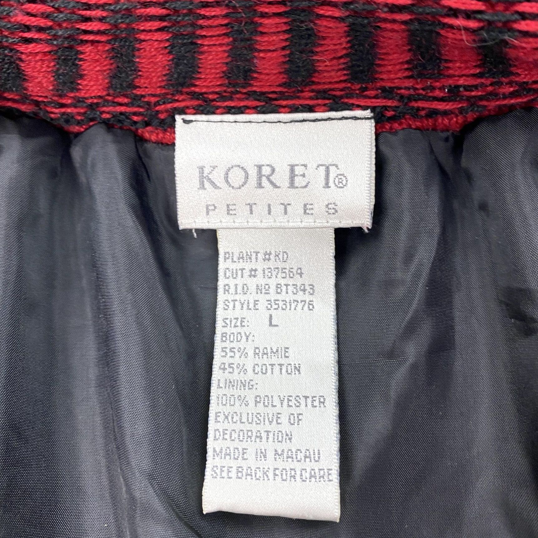 Vintage VINTAGE Koret Jacket Womens Large Red Floral Embroidered Knit Full Zip Lined Petites Bohemian Women Size L / US 10 / IT 46 - 6 Thumbnail