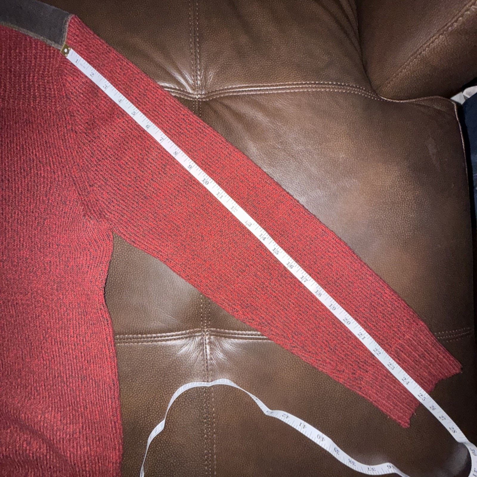 NEXT Next Men’s Birdseye Sweater Red W/Corduroy Trim Size XL Size US XL / EU 56 / 4 - 9 Thumbnail