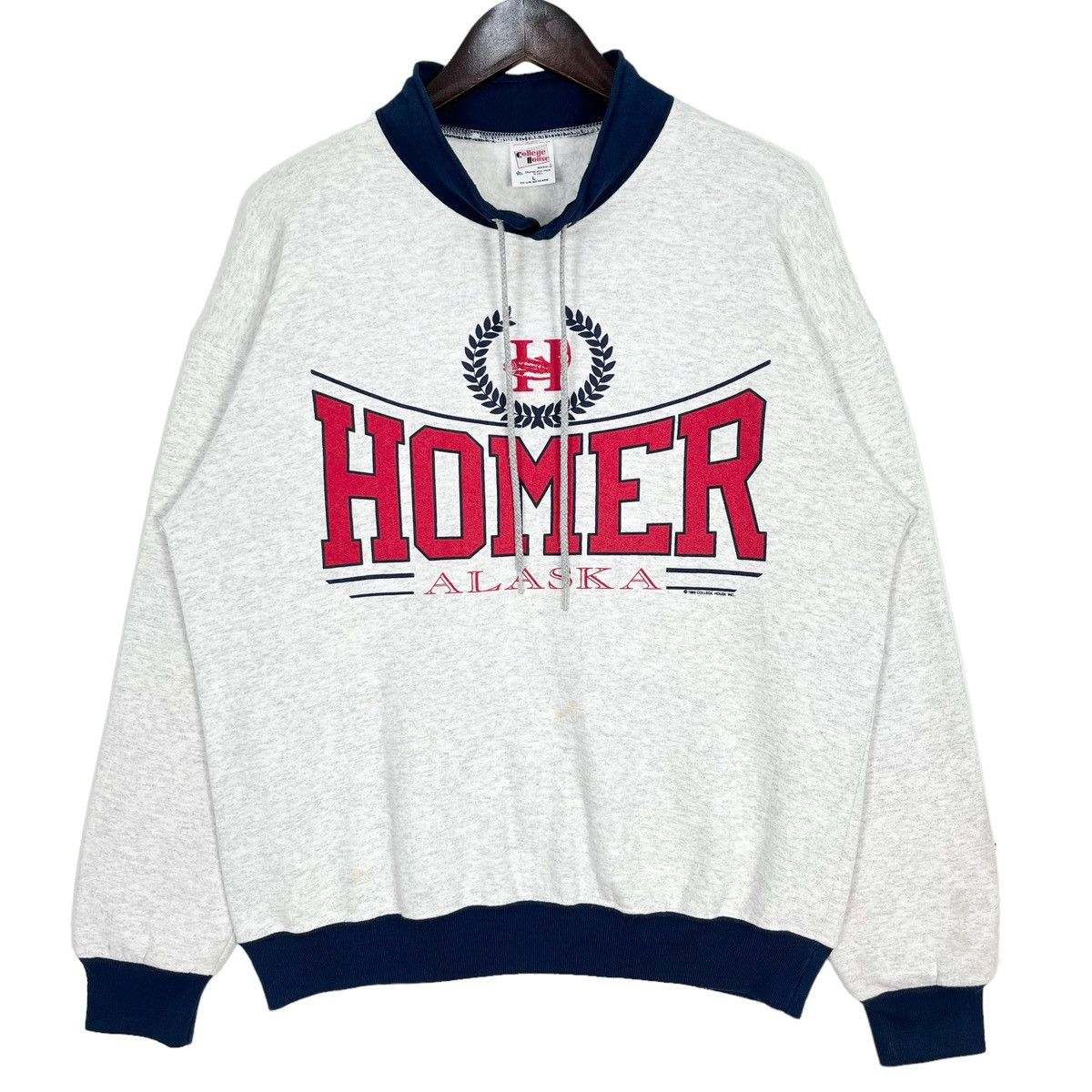 Image of American College x Collegiate Vintage 1995 College House Homer Alaska University Sweatshir in Grey 