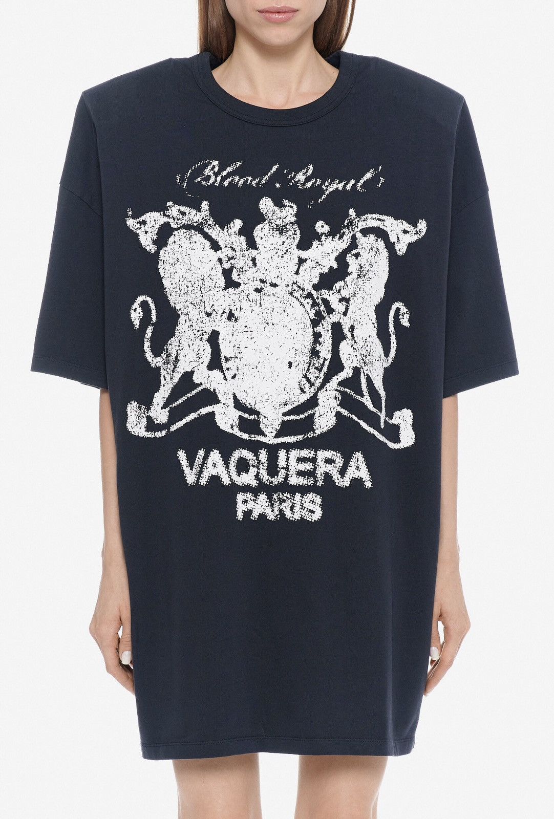 Vaquera Last Vaquera Black Padded Shoulder Tall Tee Size XS / US 0-2 / IT 36-38 - 1 Thumbnail