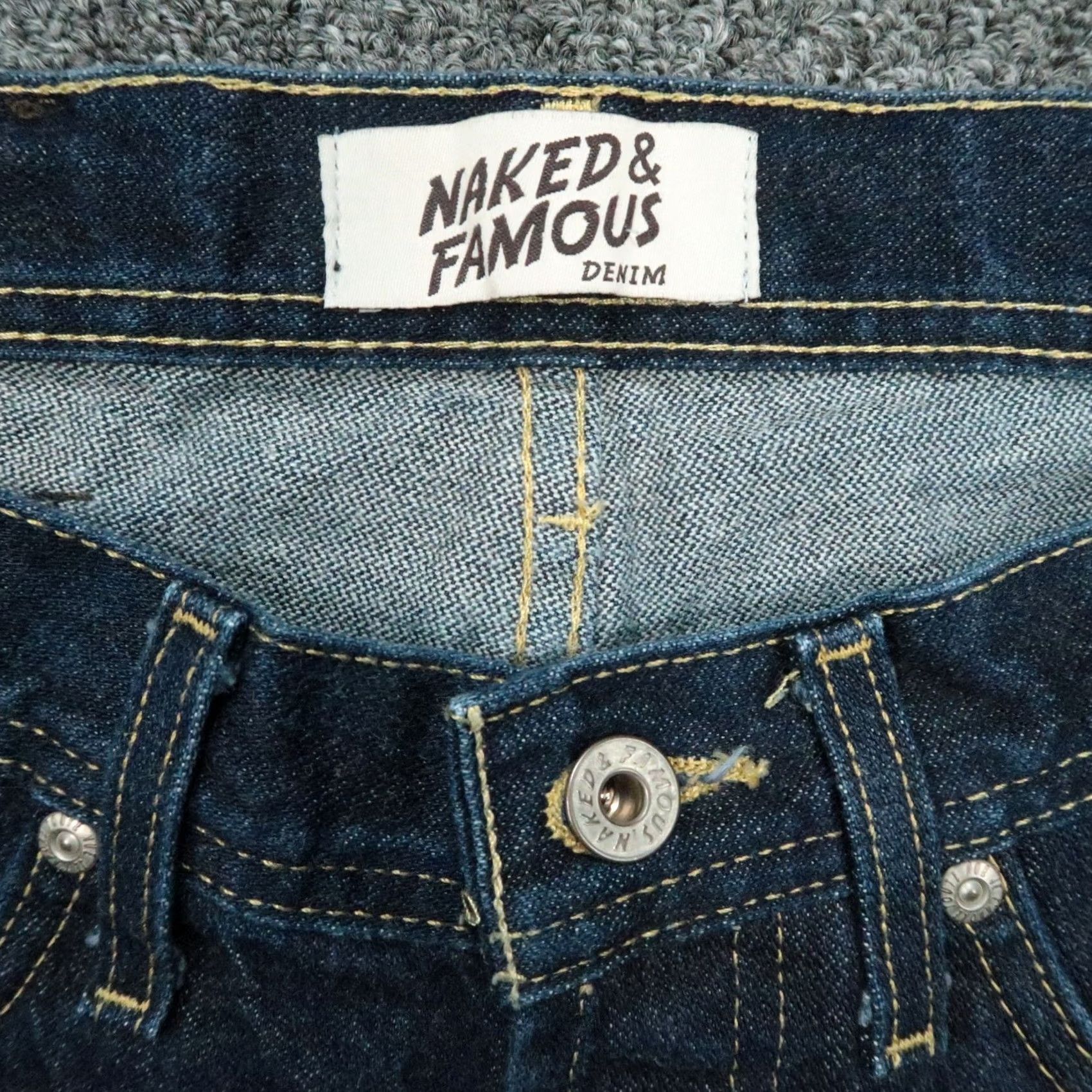 Vintage Naked & Famous Denim Jeans Mens 32x30 Dry Broken Twill Weird Guy Denim Shirt? Size US 32 / EU 48 - 4 Thumbnail