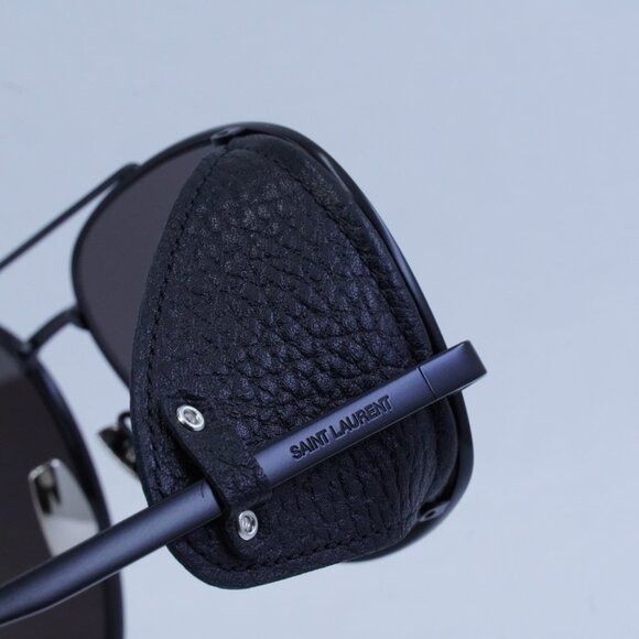 Saint Laurent Paris Saint Laurent SL 653 LEON LEATHER SPOILER 002 Sunglasses Size ONE SIZE - 8 Thumbnail