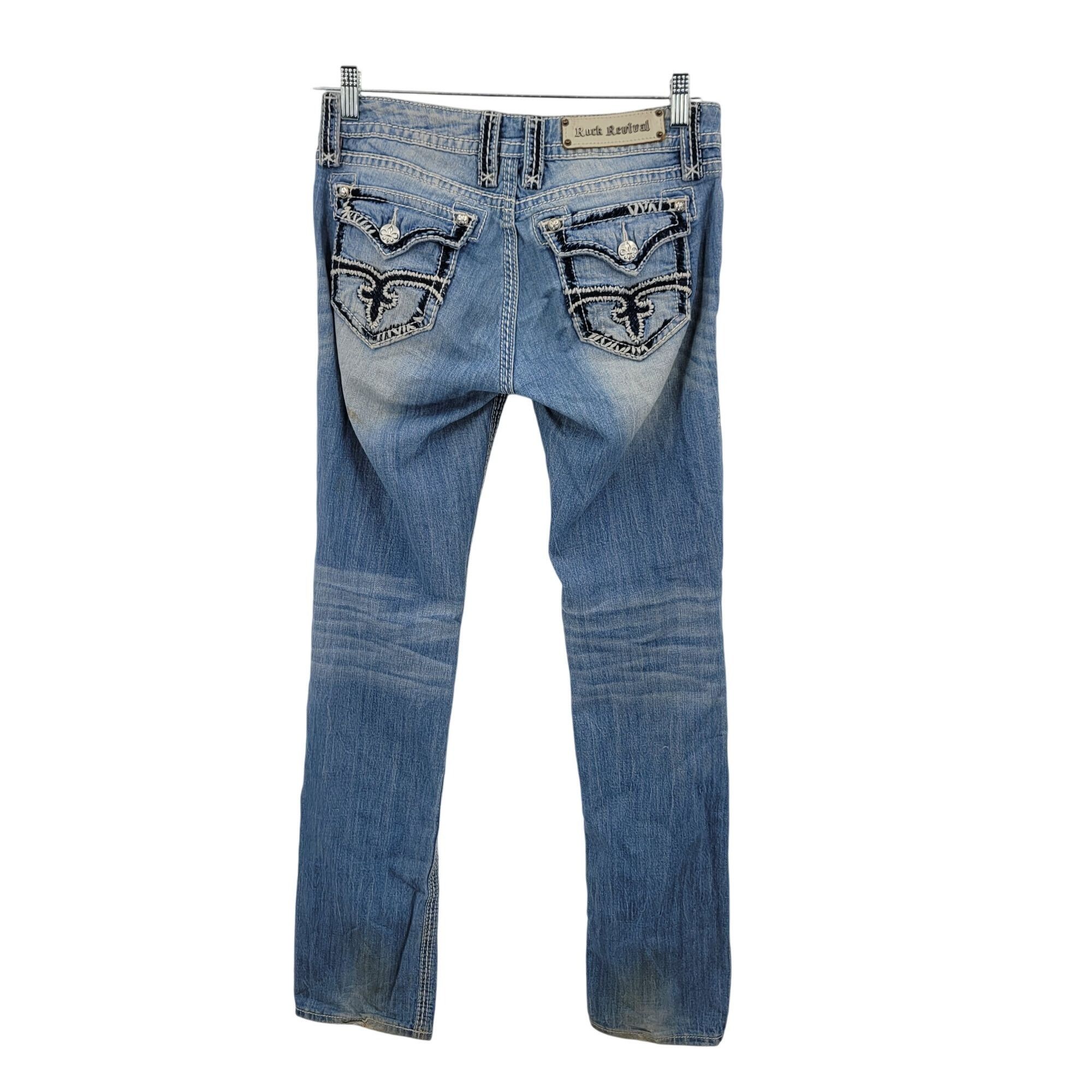 Rock Revival Rock Revival Abbie Straight Leg Low Rise Jeans Women Sz 28 D Size 28" / US 6 / IT 42 - 9 Thumbnail