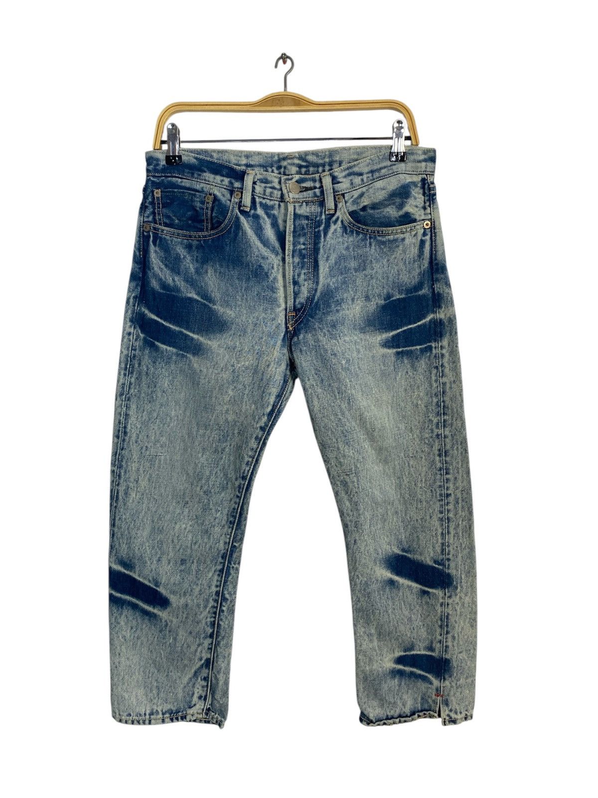 Levi's 90s Levi's Acid Wash Cropped Denim Cotton Hemp Buttonfly 31 Size US 31 - 1 Thumbnail