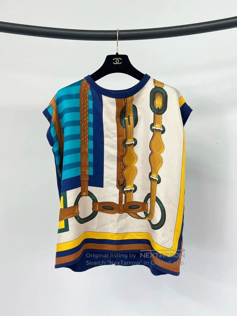 Hermes Printed silk mixed top