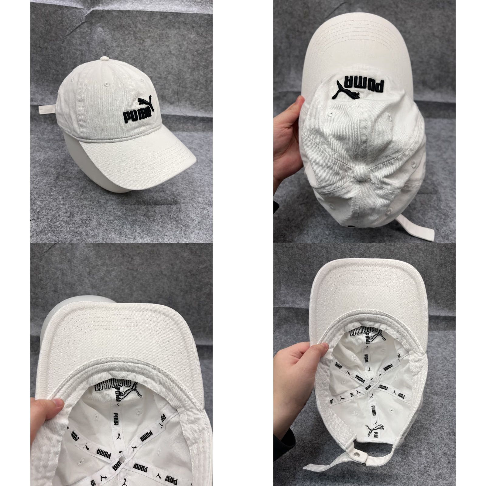 Puma PUMA Hat Cap Strap Back Adult One Size White Cotton Logo Outdoor Size ONE SIZE - 8 Thumbnail