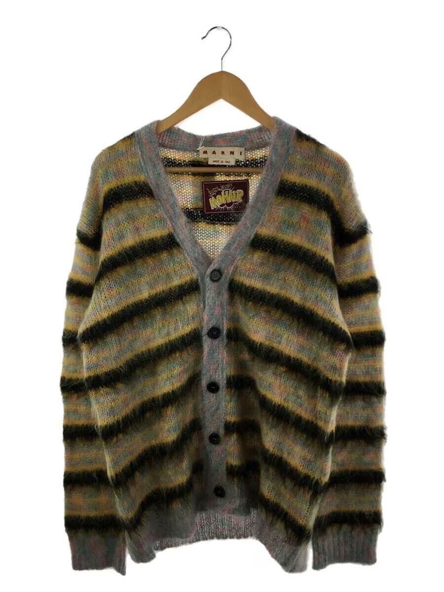 Image of Marni Ss23 Striped Mohair Knit Cardigan, Men's (Size Small)