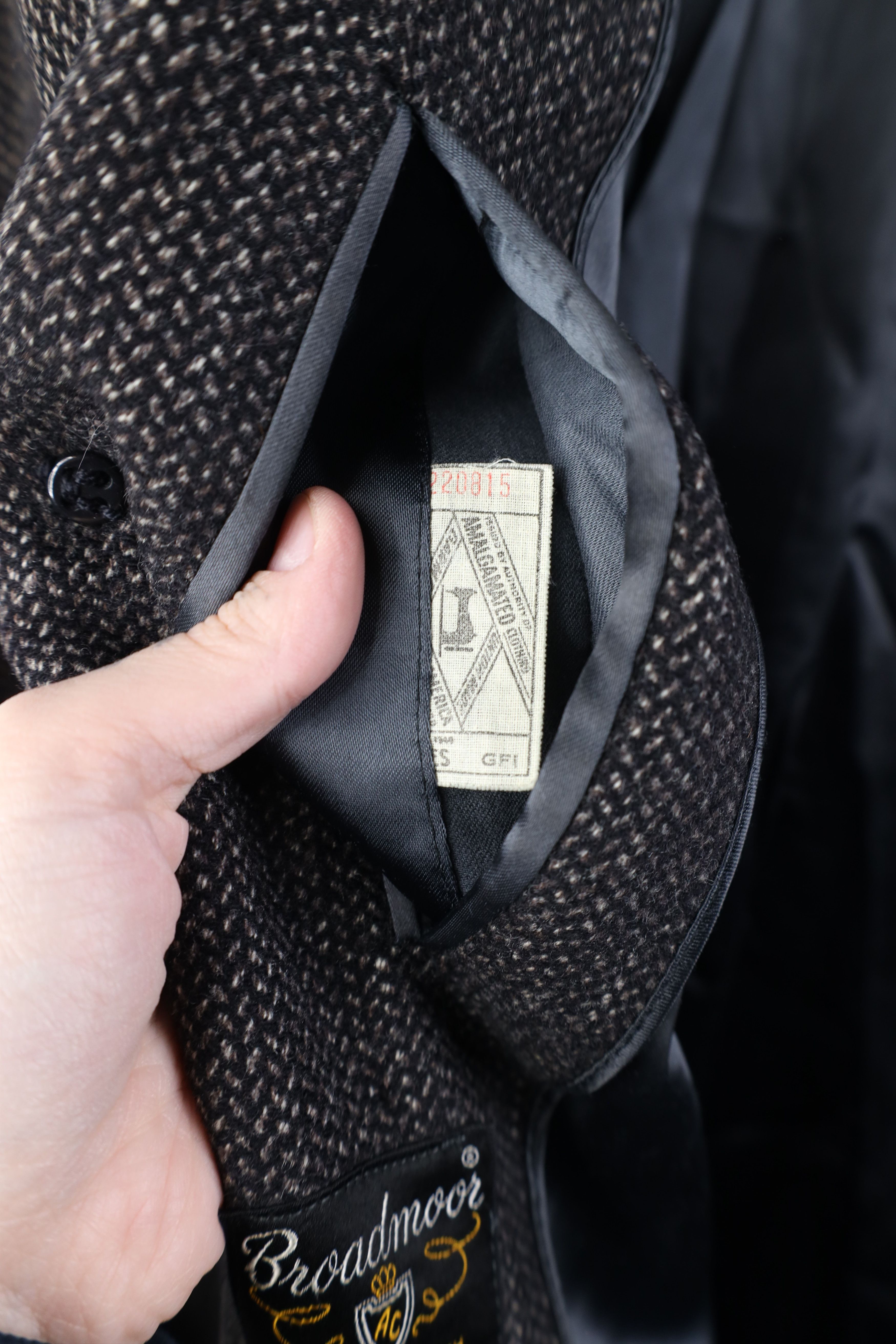 Vintage Vintage 50s Rockabilly Herringbone Bespoke Overcoat Jacket Size US XXL / EU 58 / 5 - 14 Thumbnail