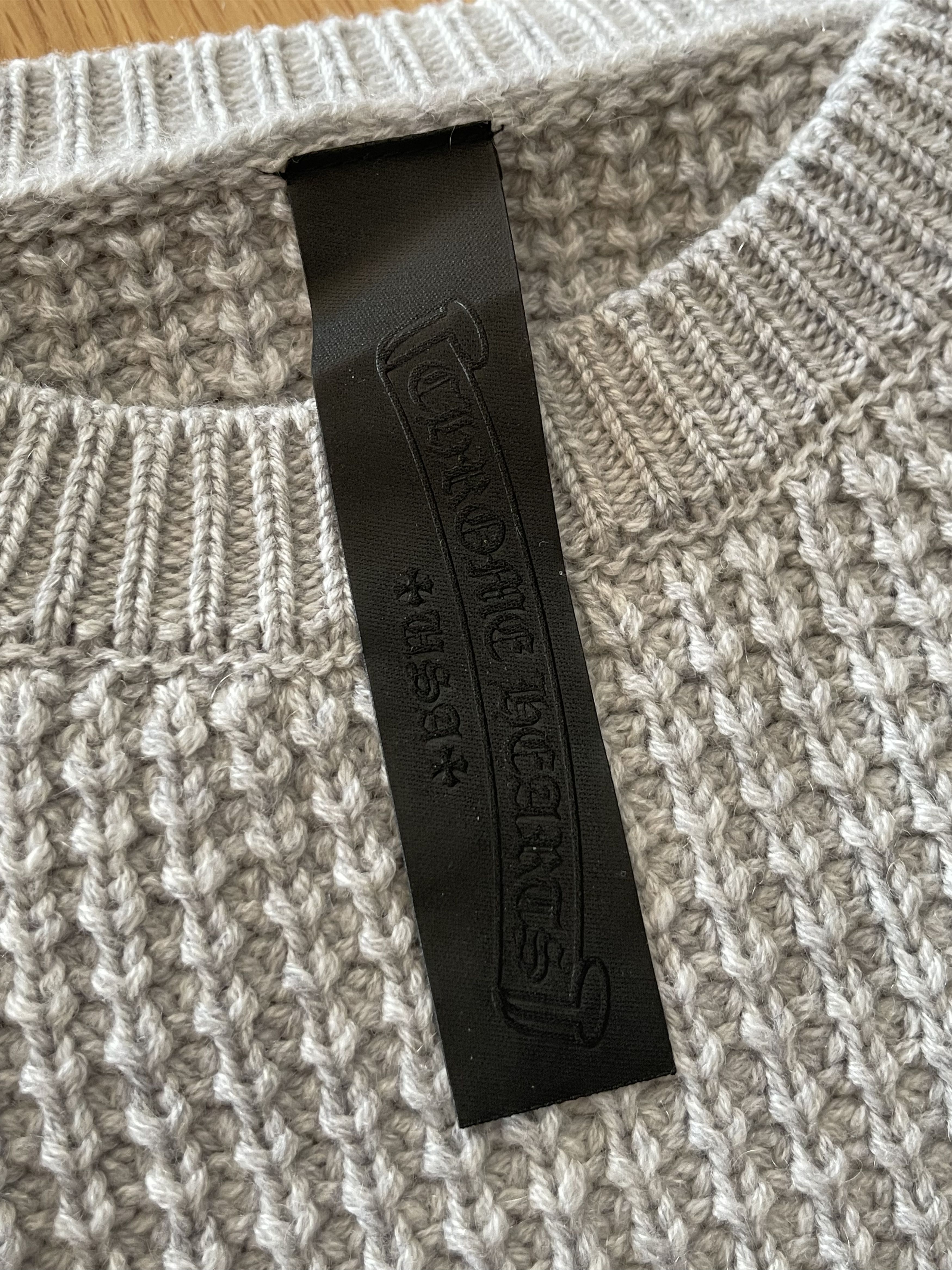Chrome Hearts Chrome Hearts Hit + Run Grey Waffle Cashmere Sweater Size US S / EU 44-46 / 1 - 3 Thumbnail