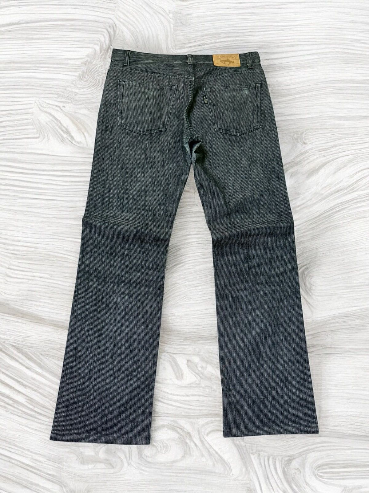 Japanese Brand TAKEO KIKUCHI STRIPED BLACK GREY DENIM Size US 32 / EU 48 - 2 Thumbnail