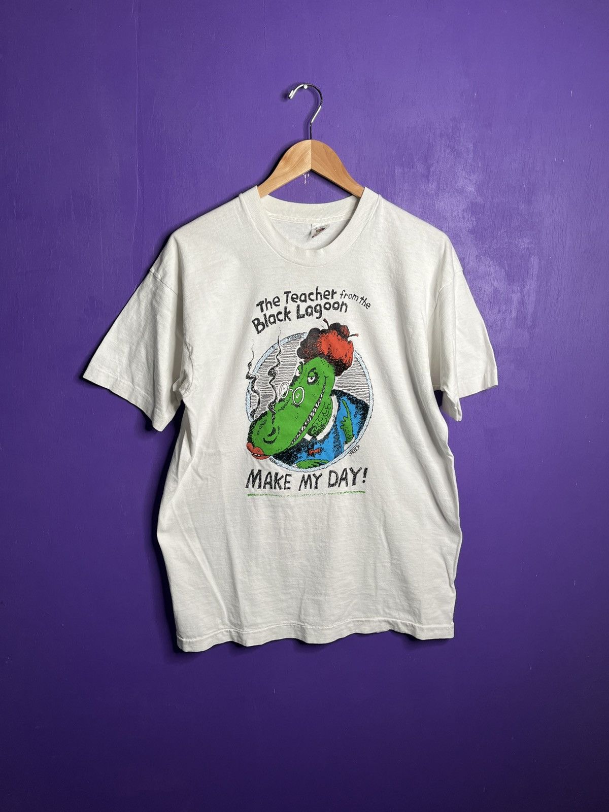 Vintage 90s The teacher from the black lagoon book t-shirt