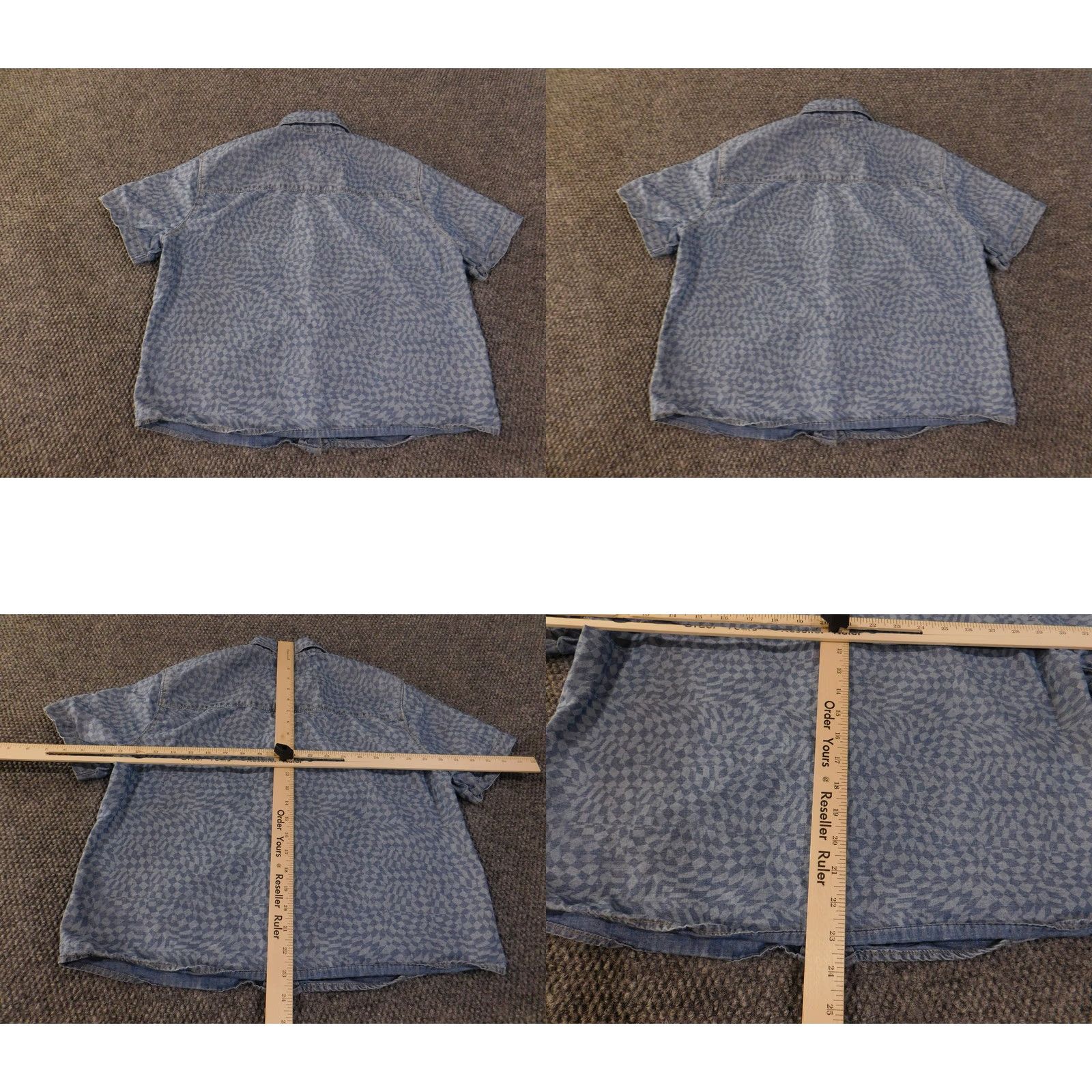 Levi's Levi's Button-Up Shirt Women S Blue Short Sleeve Geometric Pattern Stars Size S / US 4 / IT 40 - 9 Thumbnail
