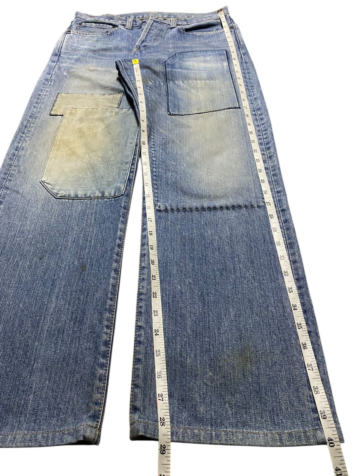 GOA Vintage Japanese Brand Gowest Rare Denim Pacthes Baggy Jeans Size US 33 - 16 Thumbnail