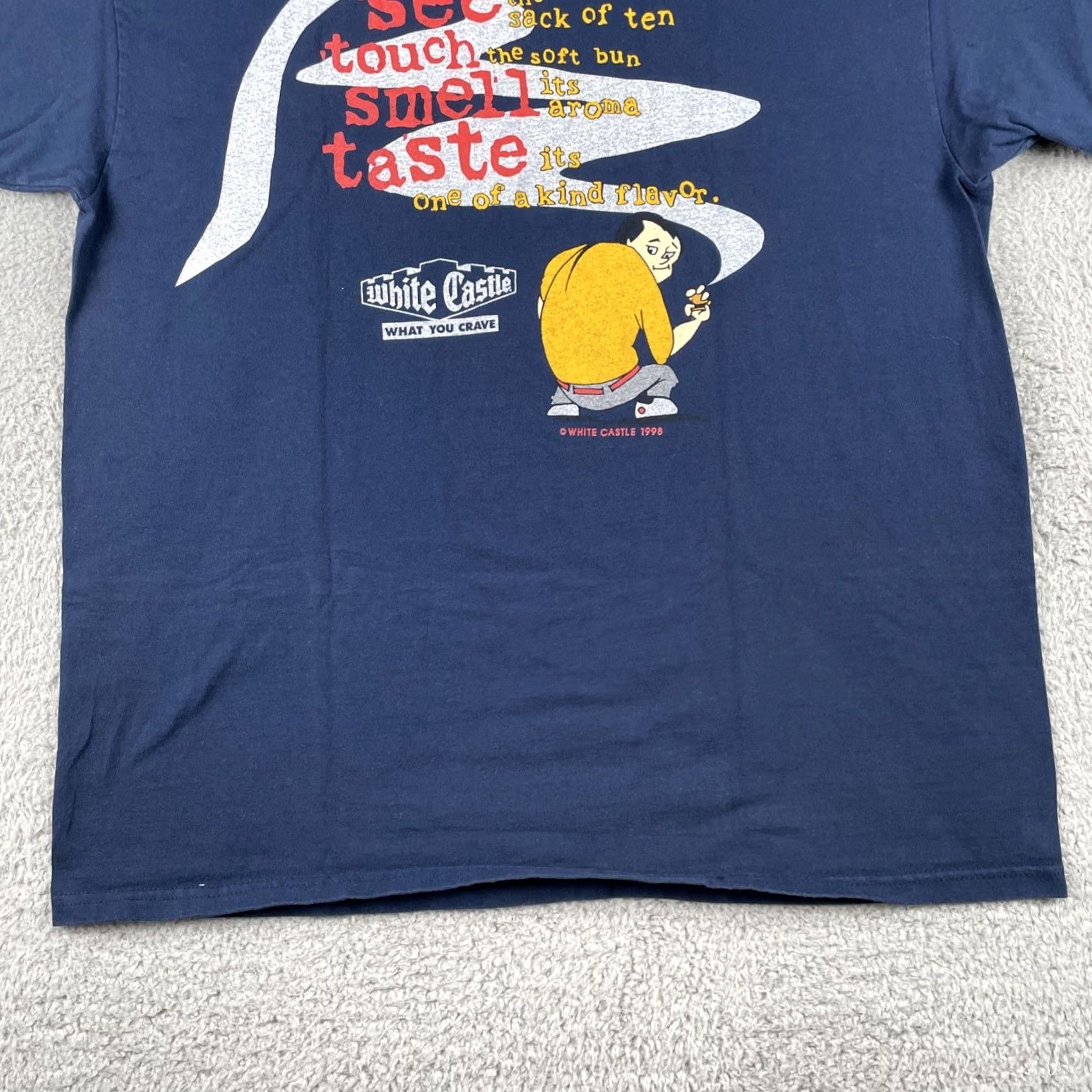 Hanes VINTAGE Hanes Beefy-T Shirt Adult XL Blue White Castle Crave Crew 1998 90s Mens Size US XL / EU 56 / 4 - 6 Thumbnail