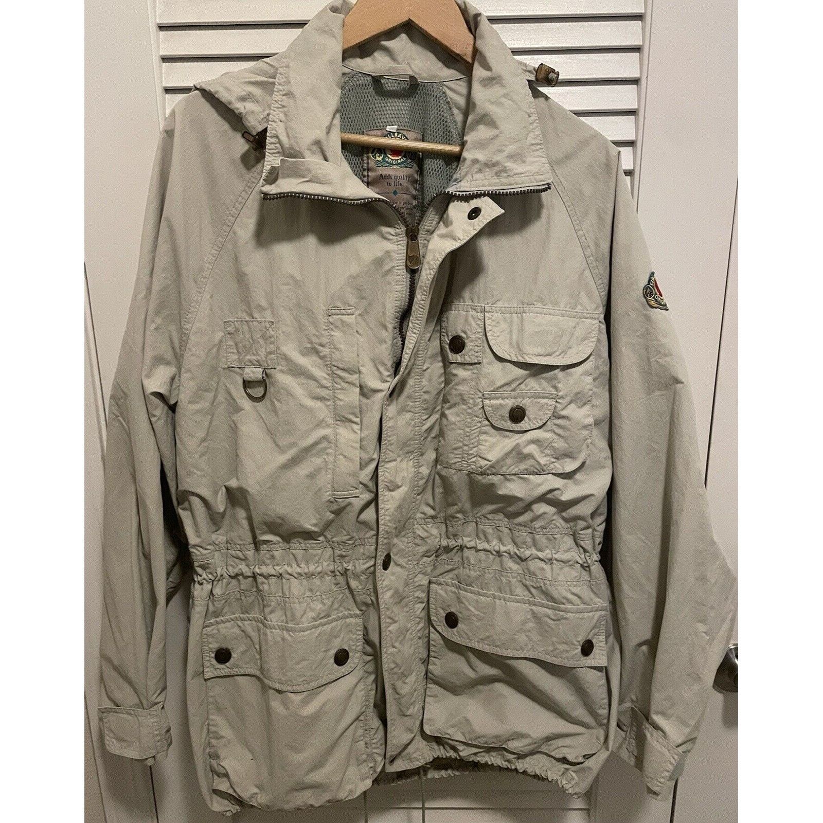 image of Fjallraven Men’S Y2K Reporter Hoodie Cargo Multi Pocket Beig in Beige, Men's (Size Medium)