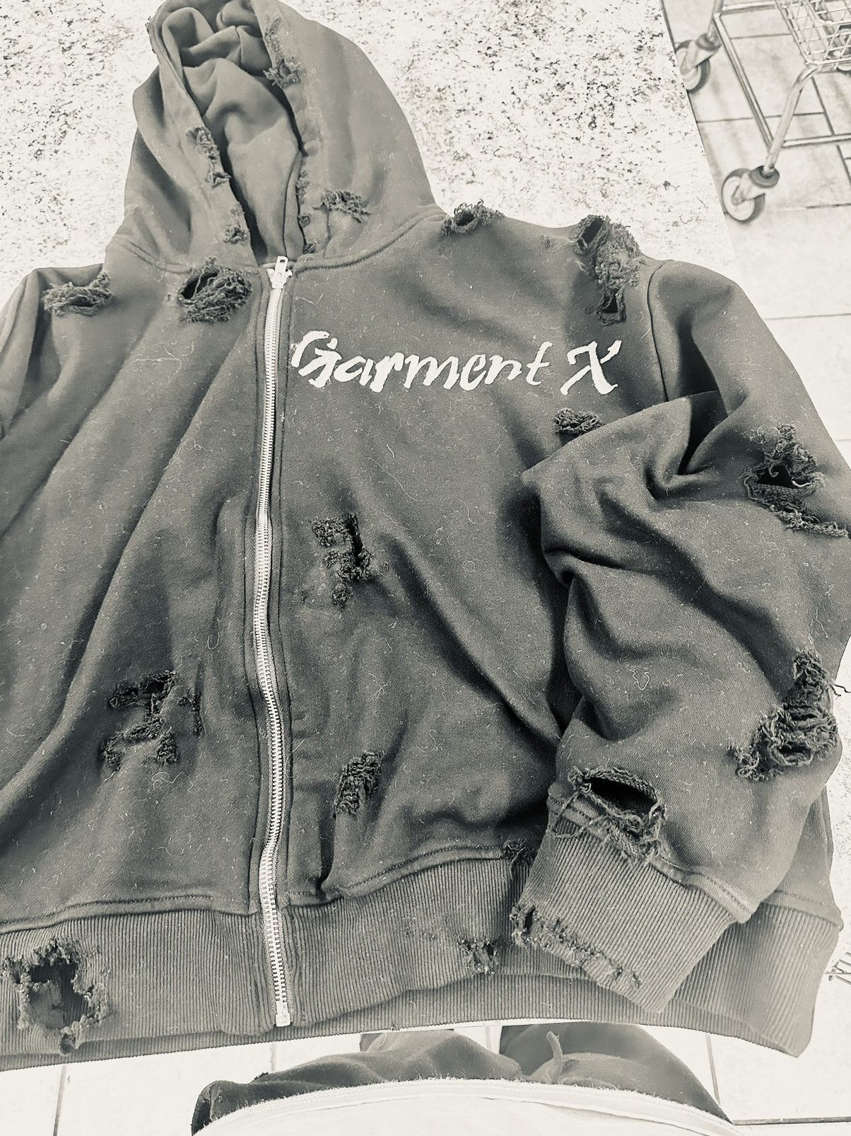 Other Distressed Black Zip Up Hoodie 400GSM Size US XL / EU 56 / 4 - 4 Thumbnail