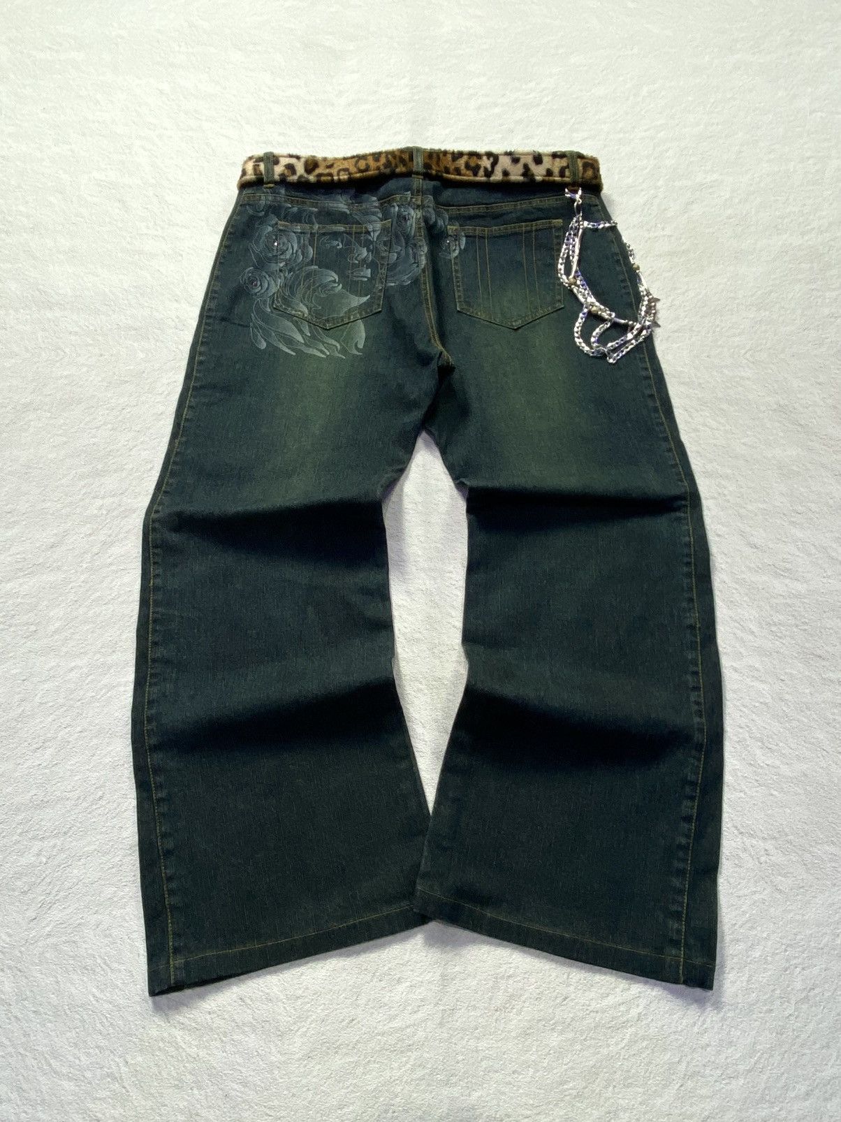 If Six Was Nine × Japanese Brand × Le Grande Bleu (L.G.B.) Aqua jeans tatto mud washed flare pant Size US 36 / EU 52 - 1 Thumbnail