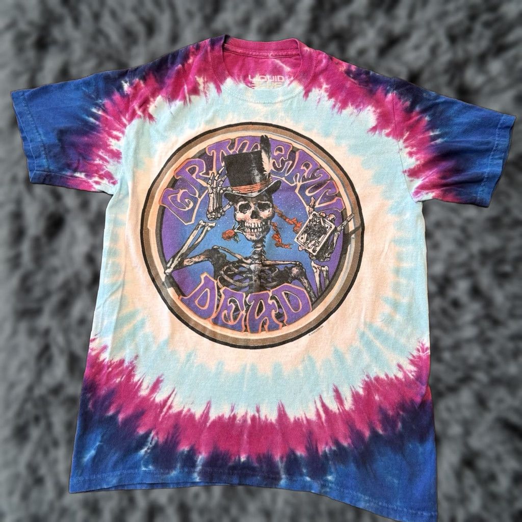 Liquid Blue VINTAGE Grateful Dead Queen of Spades Magician Liquid Blue T Shirt Small Mens 90s Blue Cotton Short Sleeve Crew Neck Graphic Print 1999 Size US S / EU 44-46 / 1 - 1 Thumbnail