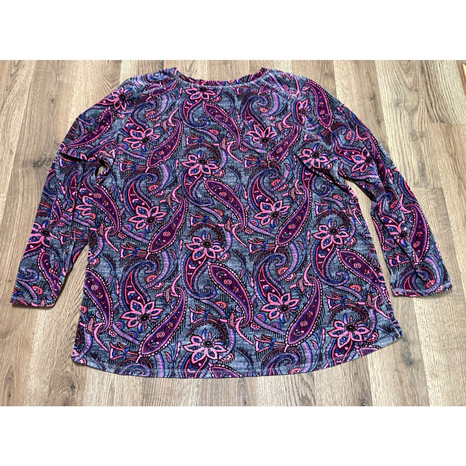 Vintage Cuddl Duds Pajama Outfit Women's Large Purple Paisley Long Sleeve Lounge Set Mens? Womens Size L / US 10 / IT 46 - 2 Thumbnail