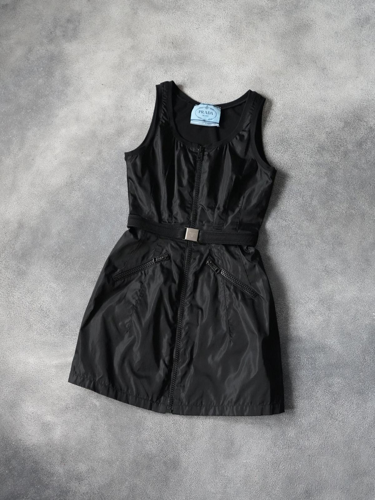 Other S/S 1995 Prada Runway Nylon Zipper Waist Sleeveless Dress Size L / US 10 / IT 46 - 2 Thumbnail