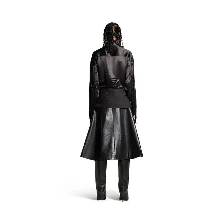 Balenciaga o1la1rc1a1125 Knotted Lavalière Blouse in Black Size S / US 4 / IT 40 - 3 Thumbnail