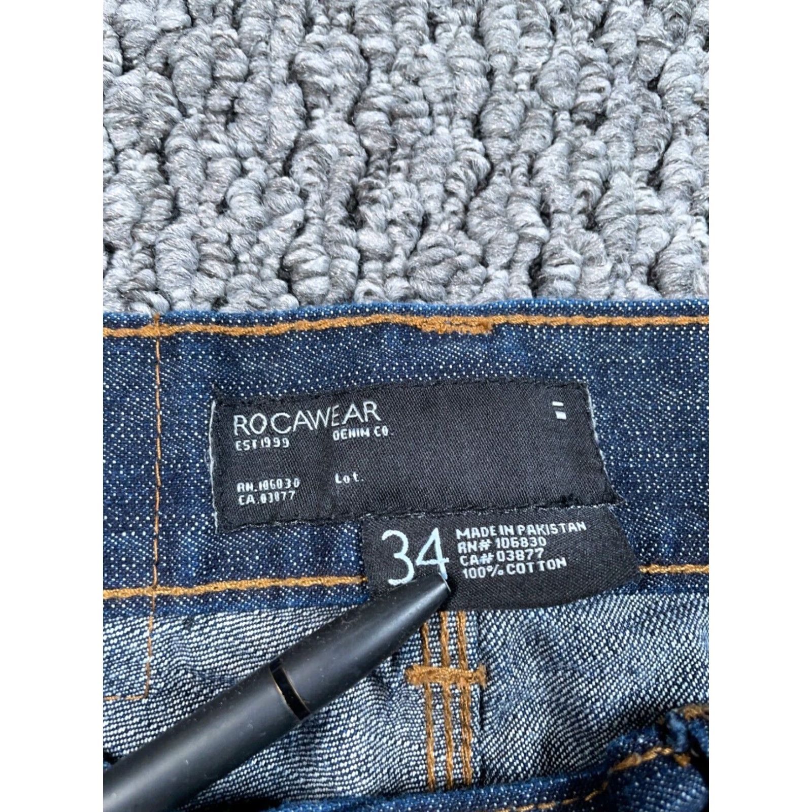 Rocawear VINTAGE Rocawear Straight Jeans Men 33 x 31 Dark Wash Hip Hop 90s Mens Jeans Regular Rise Mid Size US 33 - 3 Thumbnail