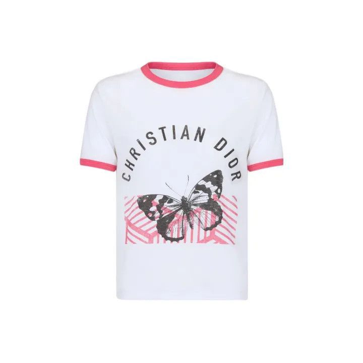 Dior Dior Butterfly Print Short Sleeve T-Shirt 0079-2507 Size XS / US 0-2 / IT 36-38 - 1 Thumbnail