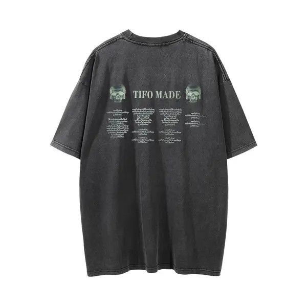 Japanese Brand x Aki Street retro skull print loose washed distressed tee Size US L / EU 52-54 / 3 - 7 Thumbnail