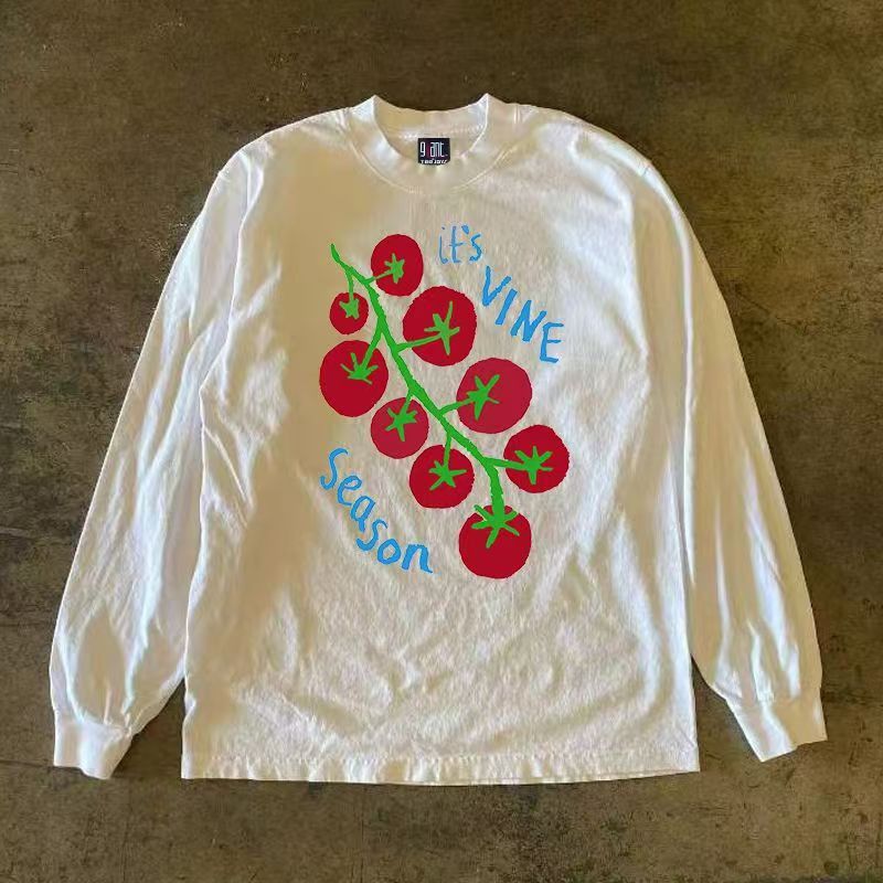 Japanese Brand White casual retro tomato print long-sleeved t-shirt Size US M / EU 48-50 / 2 - 1 Thumbnail