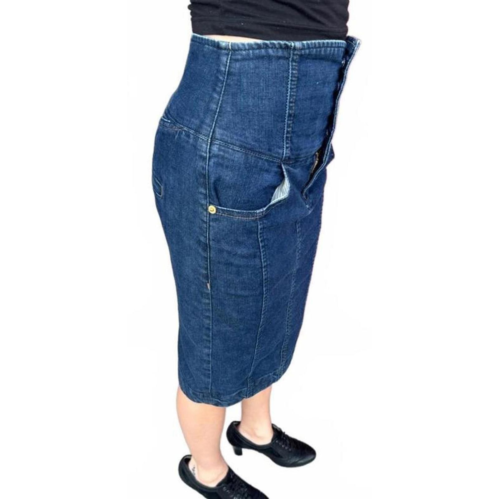 Other Y2K Armani Exchange High Waist Stretch Denim Bandage Skirt Size 25" / US 0 / IT 36 - 3 Thumbnail