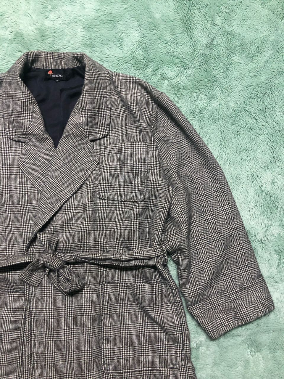 Kenzo VINTAGE KENZO PARIS WOOL ROBE TIE BELTS CHECKED LONG COAT Size US M / EU 48-50 / 2 - 5 Thumbnail