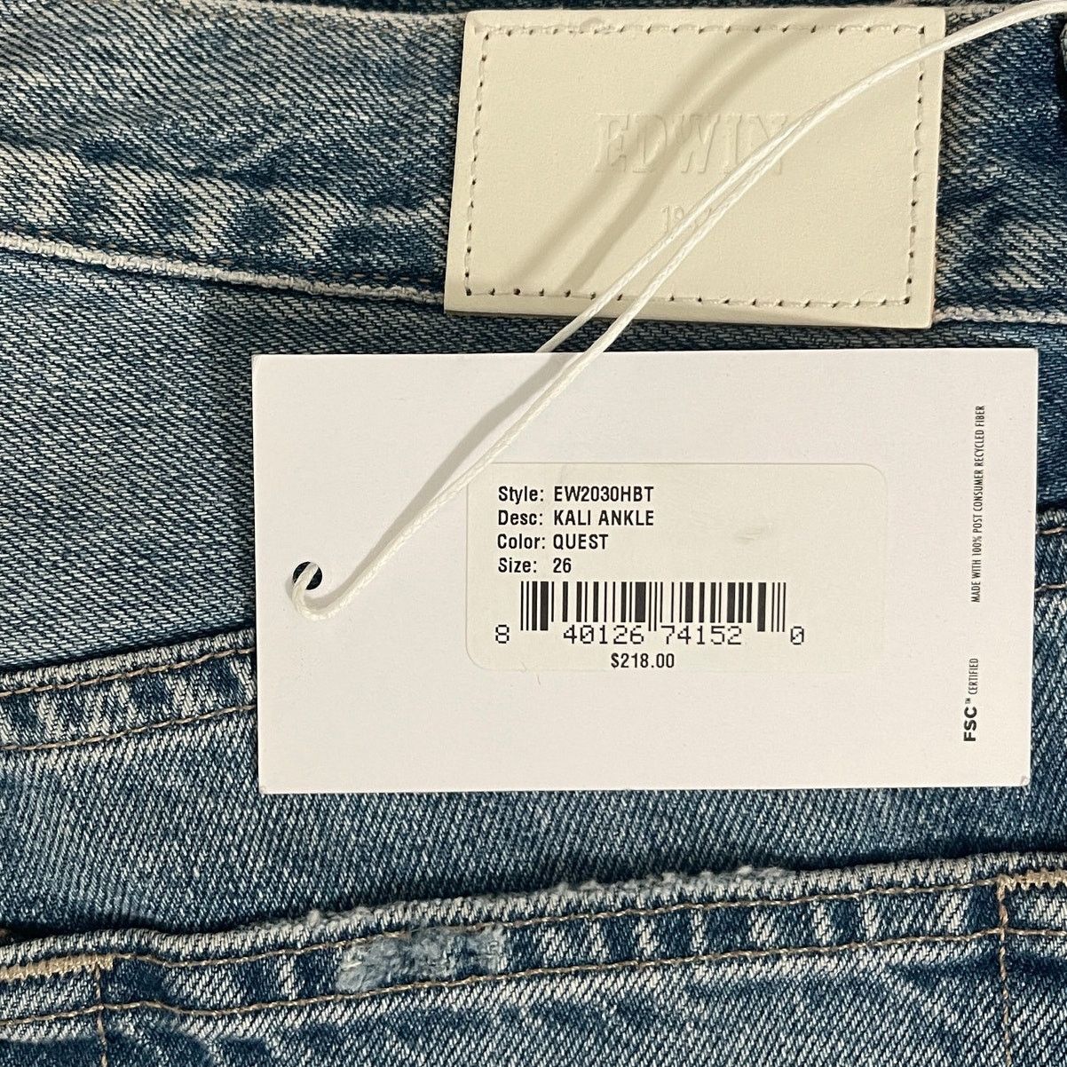 Edwin Edwin Kali Ankle Straight Leg Jeans Quest - Size 26 - $218 Size 26" / US 2 / IT 38 - 4 Thumbnail