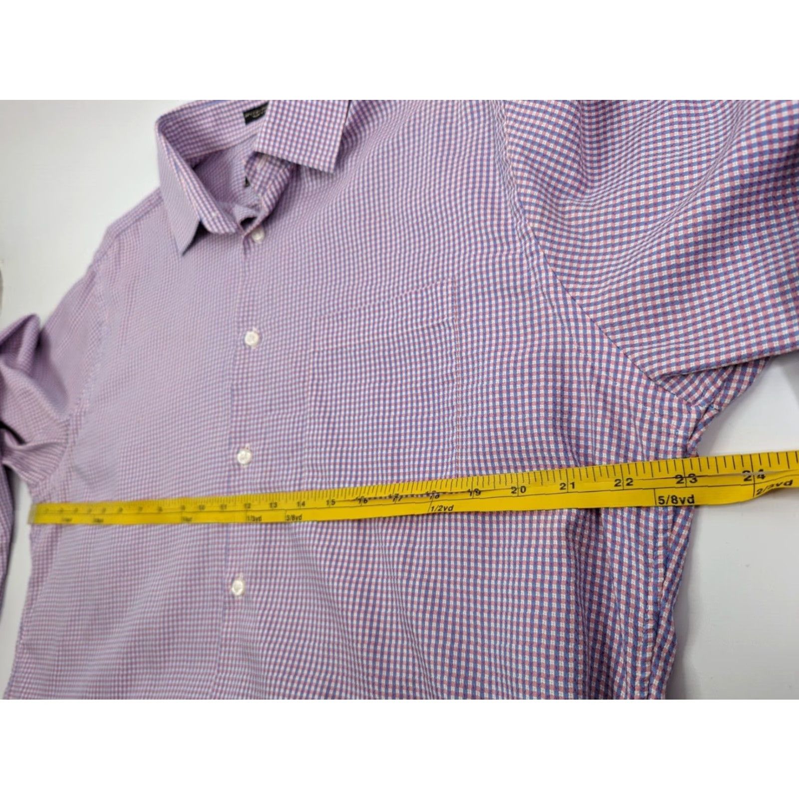 Neiman Marcus VINTAGE Neiman Marcus Shirt Mens Size 16 34/35 Pink Check 100% Cotton 80's 2-Ply Size US L / EU 52-54 / 3 - 6 Thumbnail