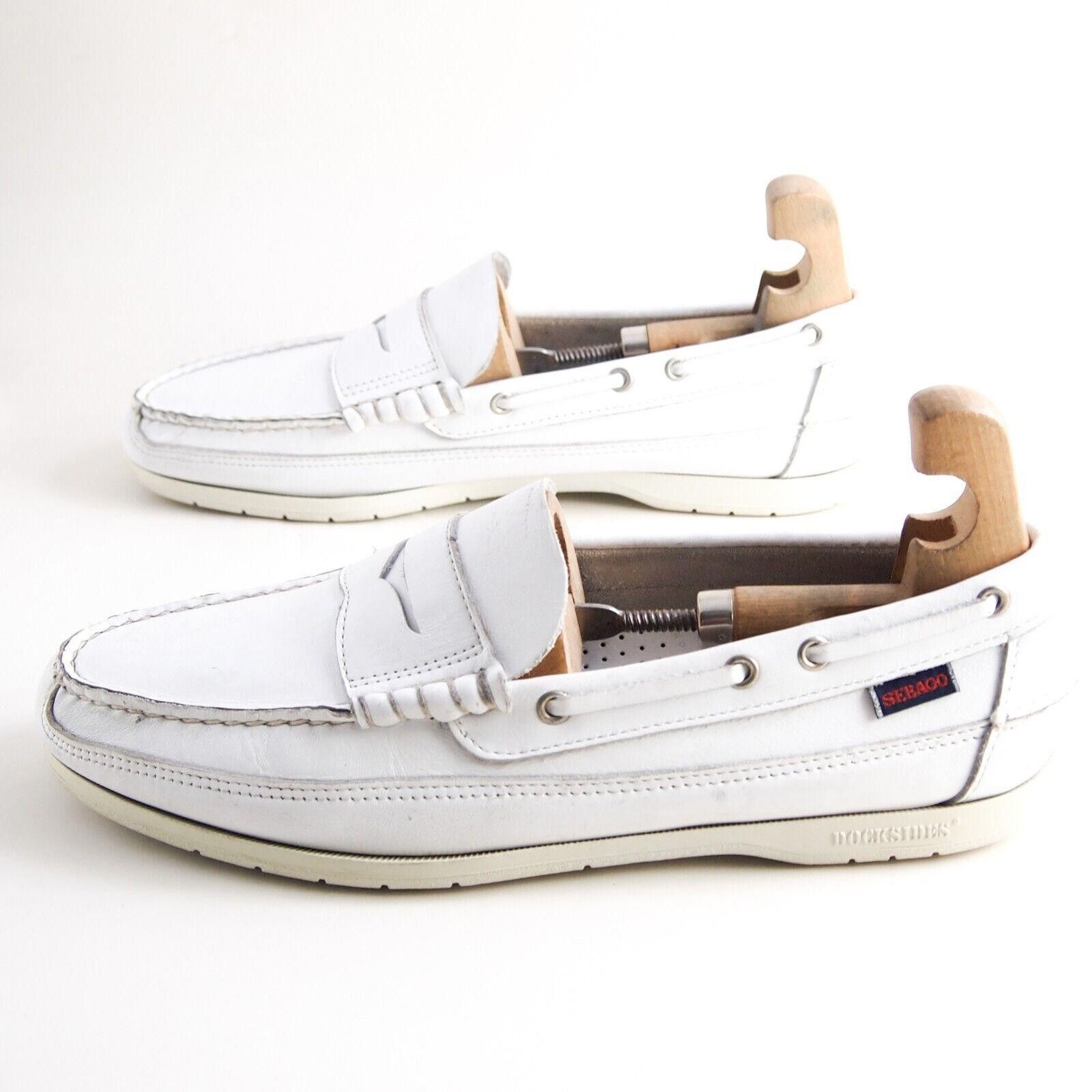 Sebago Sebago DockSides Boat Shoes White Leather EU 44.5 US 11 W Size US 11 / EU 44 - 2 Thumbnail
