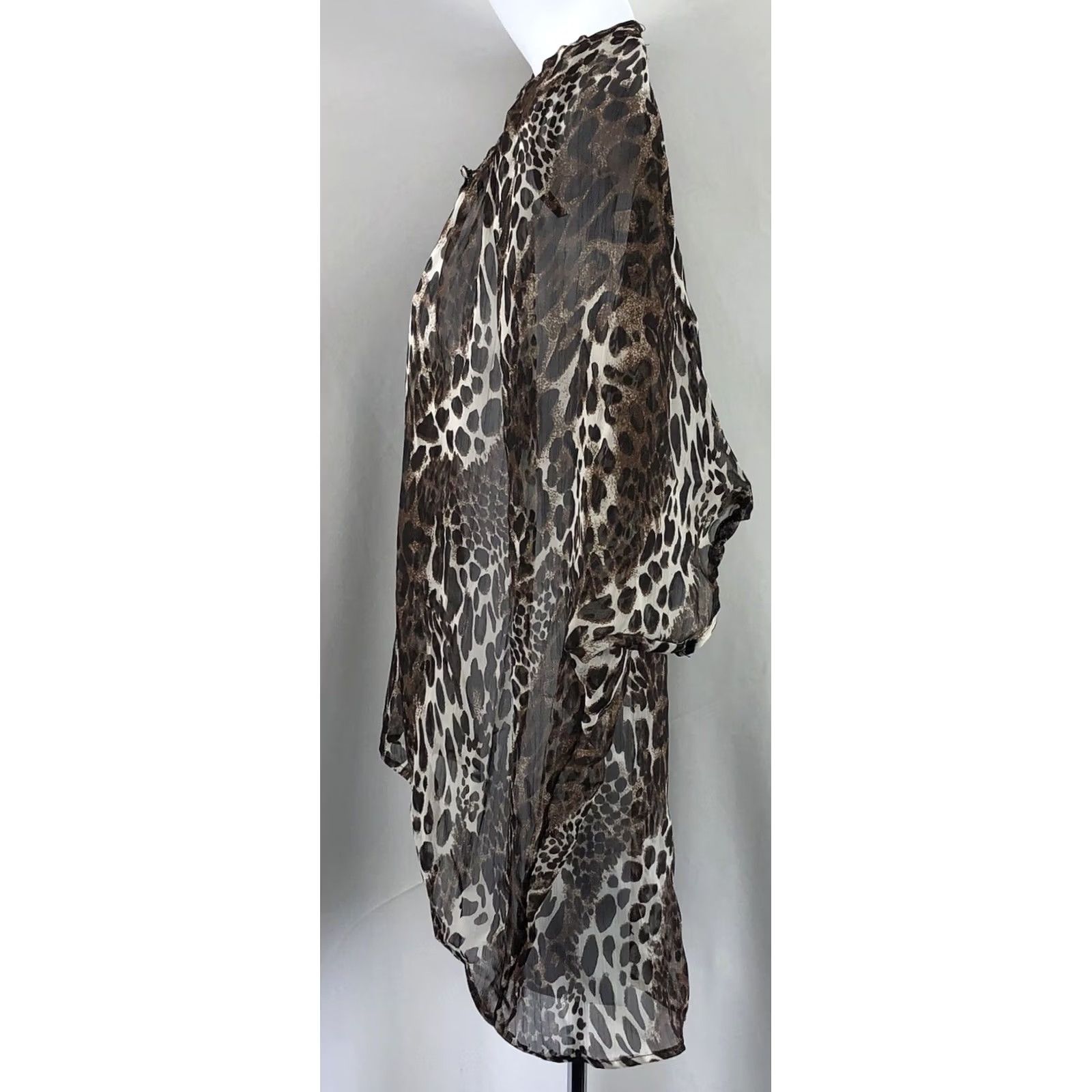 Vintage Rachael & Chloe Blouse Shirt M Brown Leopard Dolman 90s Glam Vintage No Size M / US 6-8 / IT 42-44 - 2 Thumbnail