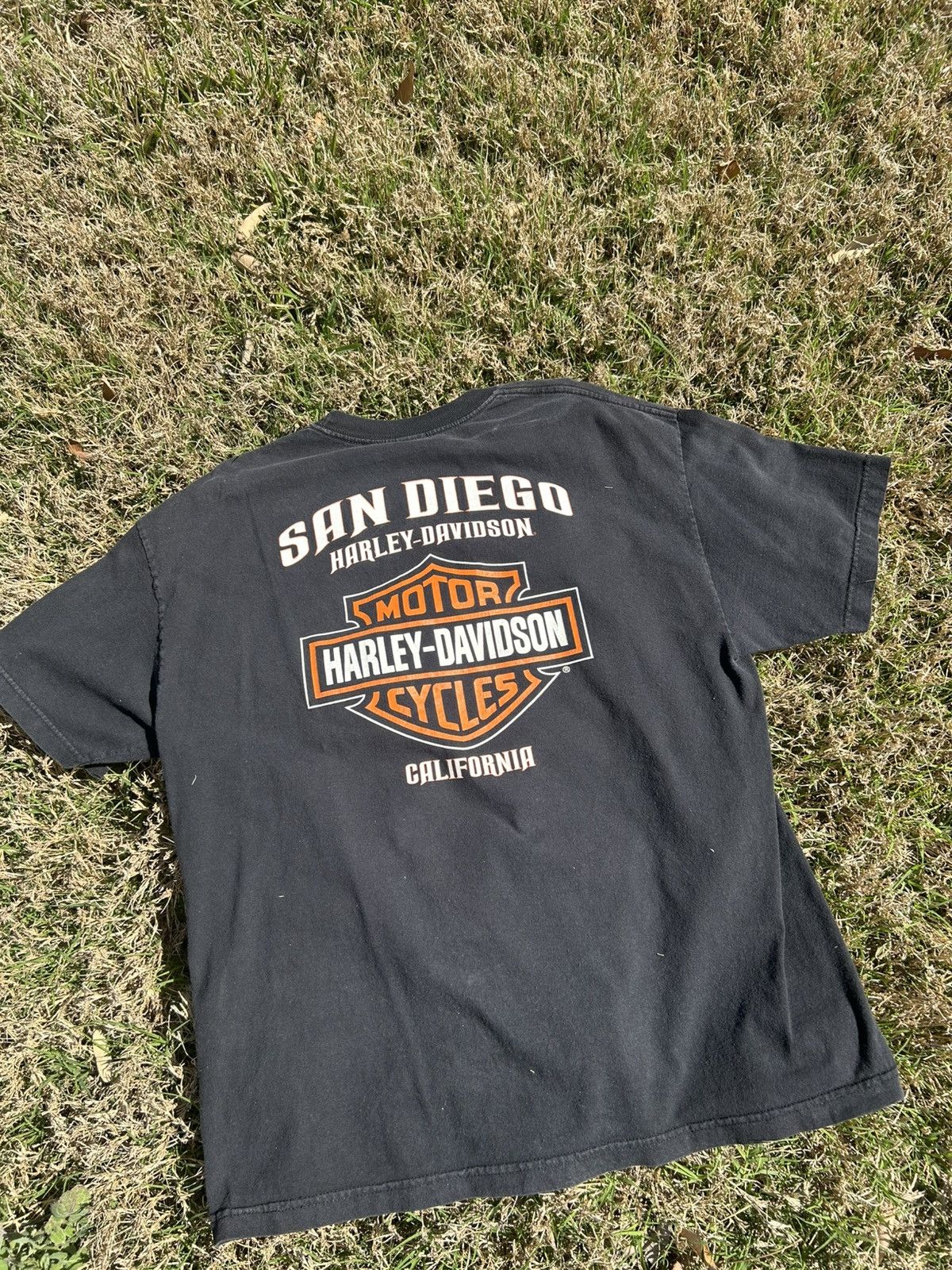 Harley Davidson × Vintage Vintage Y2K Harley Davidson Skeleton Big Print San Diego Size US XL / EU 56 / 4 - 4 Thumbnail